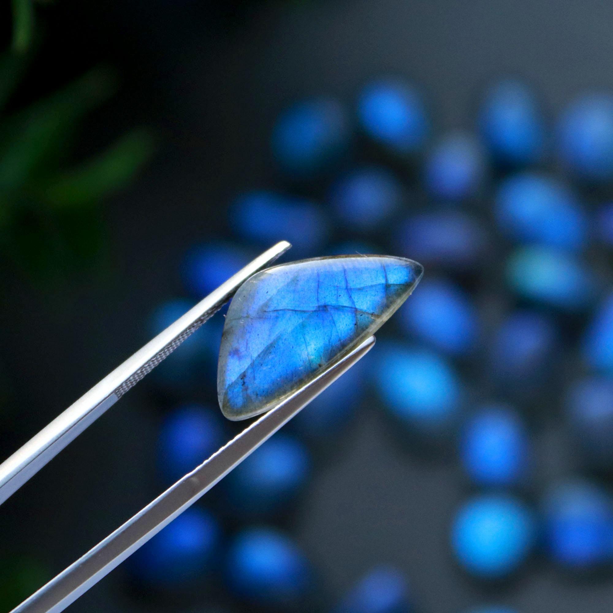 33 Pcs 215 Cts  Natural Labradorite Cabochon Loose Gemstone Jewelry Wire Wrapped Pendant Semi-Precious Healing Crystal Lots 10x10-9x20mm 13054