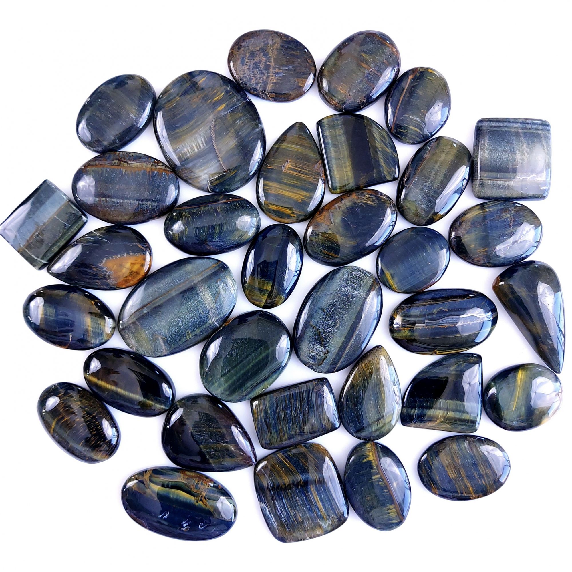34Pcs 1225Cts Natural Tiger Eye Loose Cabochon Gemstone Lot Mix Shape and and Size for Jewelry Making 40x40 24x20mm#34Pcs 1225Cts Natural Tiger Eye Loose Cabochon Gemstone Lot Mix Shape and and Size for Jewelry Making 40x40 24x20mm#1308