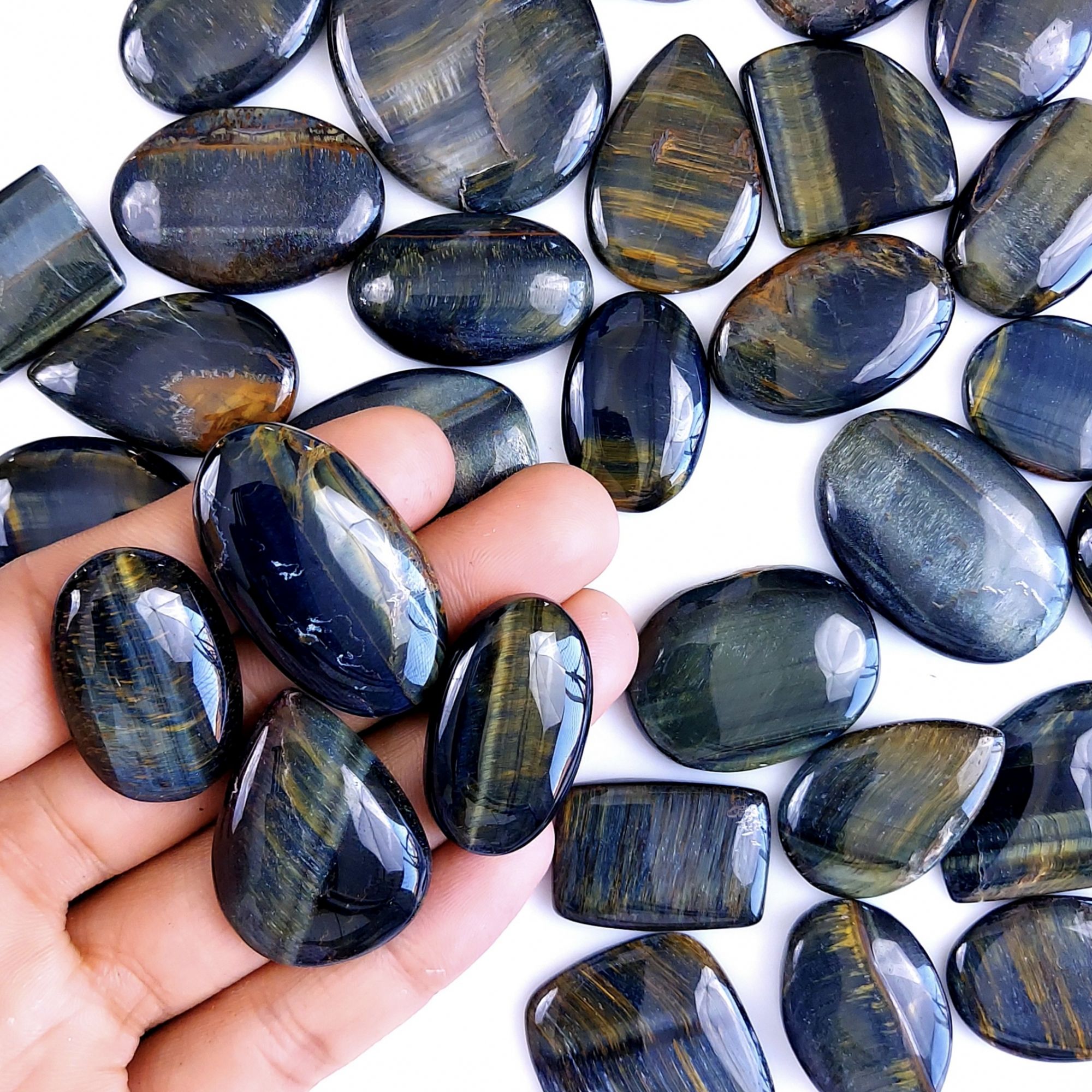 34Pcs 1225Cts Natural Tiger Eye Loose Cabochon Gemstone Lot Mix Shape and and Size for Jewelry Making 40x40 24x20mm#34Pcs 1225Cts Natural Tiger Eye Loose Cabochon Gemstone Lot Mix Shape and and Size for Jewelry Making 40x40 24x20mm#1308