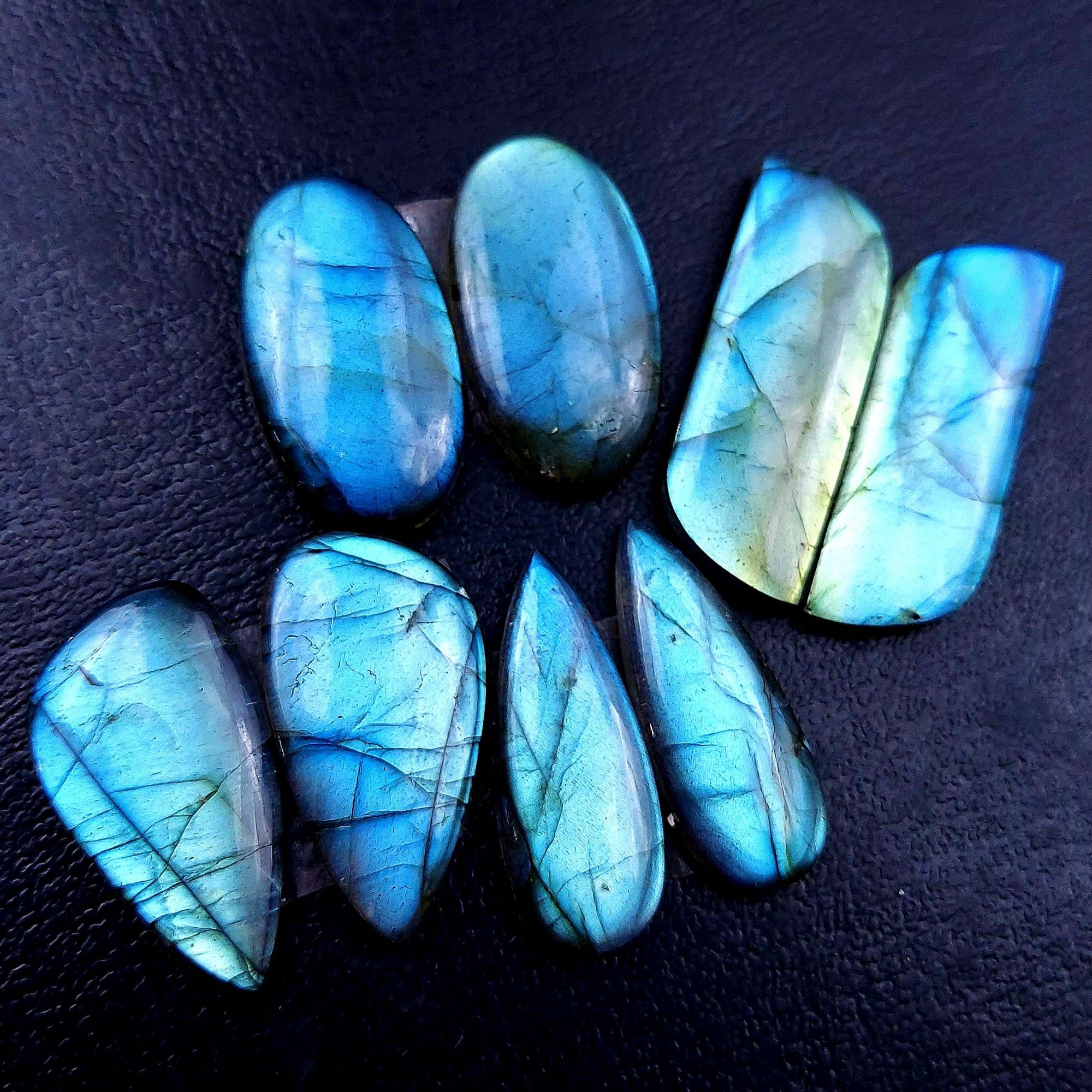4 Pair 116 Cts Labradorite pairs Labradorite Cabochon Loose Gemstone Labradorite pair for Earring For Woman Earrings Mix Shapes Dangle Drop Earrings 30x11 26x10mm R-13110
