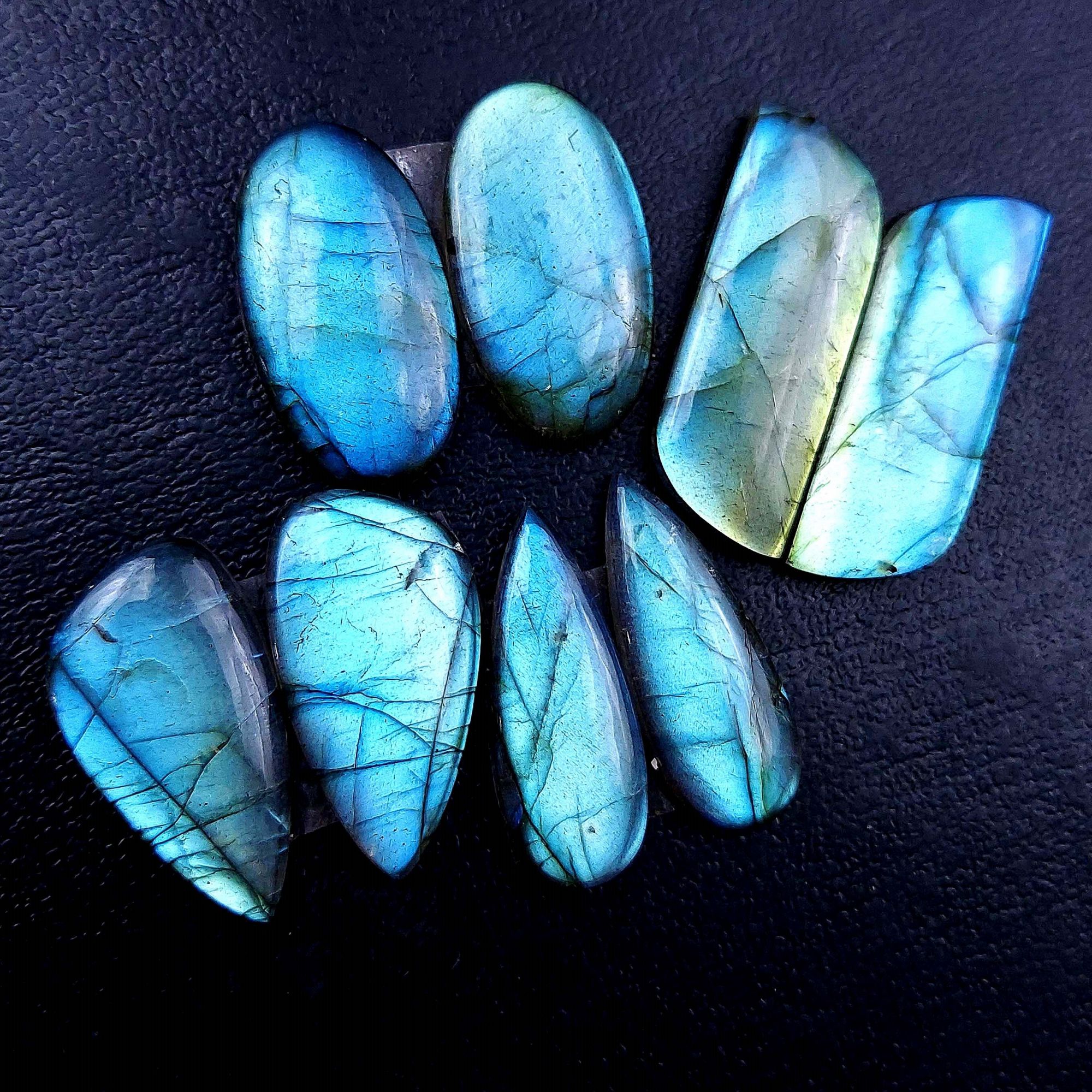 4 Pair 116 Cts Labradorite pairs Labradorite Cabochon Loose Gemstone Labradorite pair for Earring For Woman Earrings Mix Shapes Dangle Drop Earrings 30x11 26x10mm R-13110
