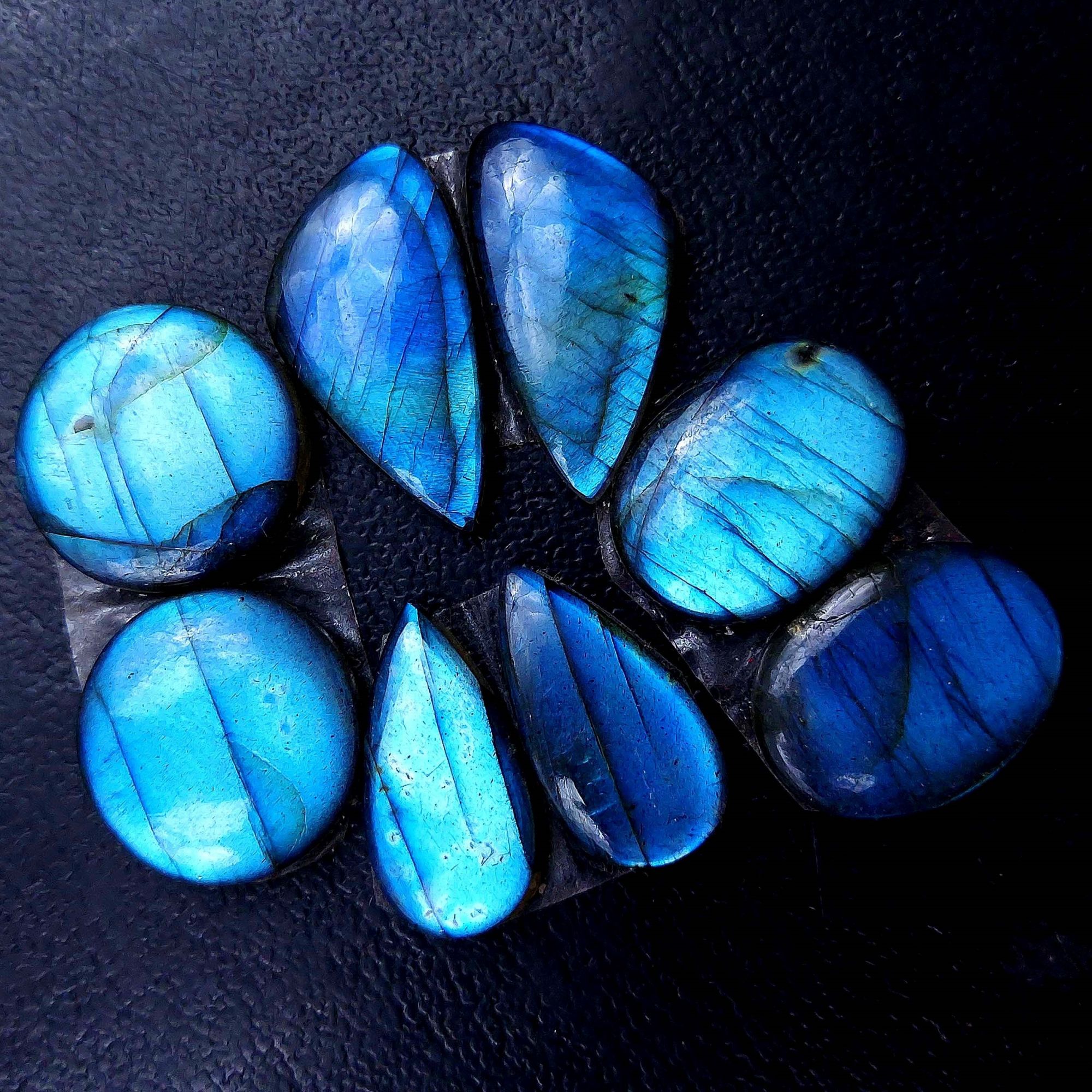 4 Pair 85 Cts Labradorite pairs Labradorite Cabochon Loose Gemstone Labradorite pair for Earring For Woman Earrings Mix Shapes Dangle Drop Earrings 22x12 18x9mm R-13112