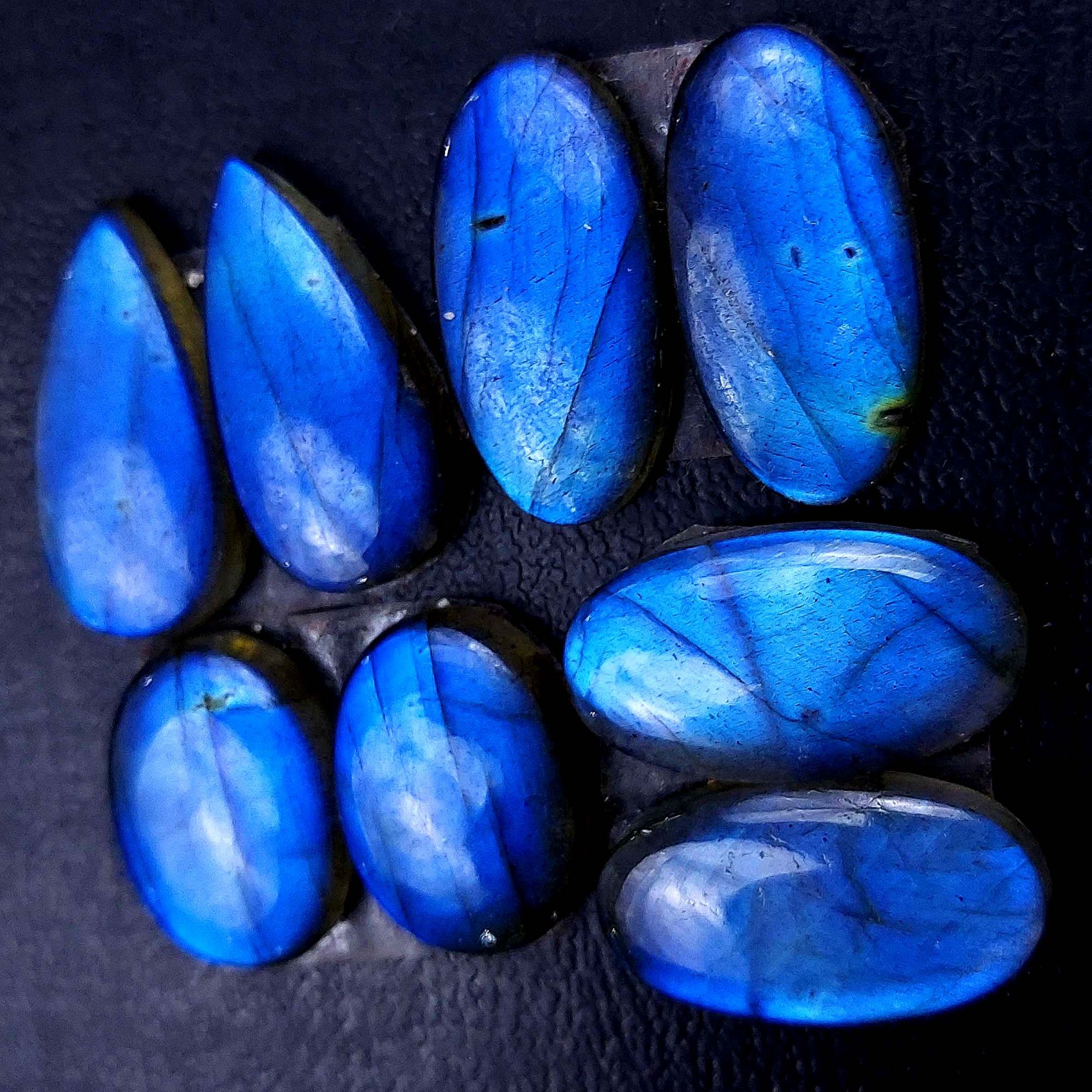 4 Pair 64 Cts Labradorite pairs Labradorite Cabochon Loose Gemstone Labradorite pair for Earring For Woman Earrings Mix Shapes Dangle Drop Earrings 25x10 16x12mm R-13113