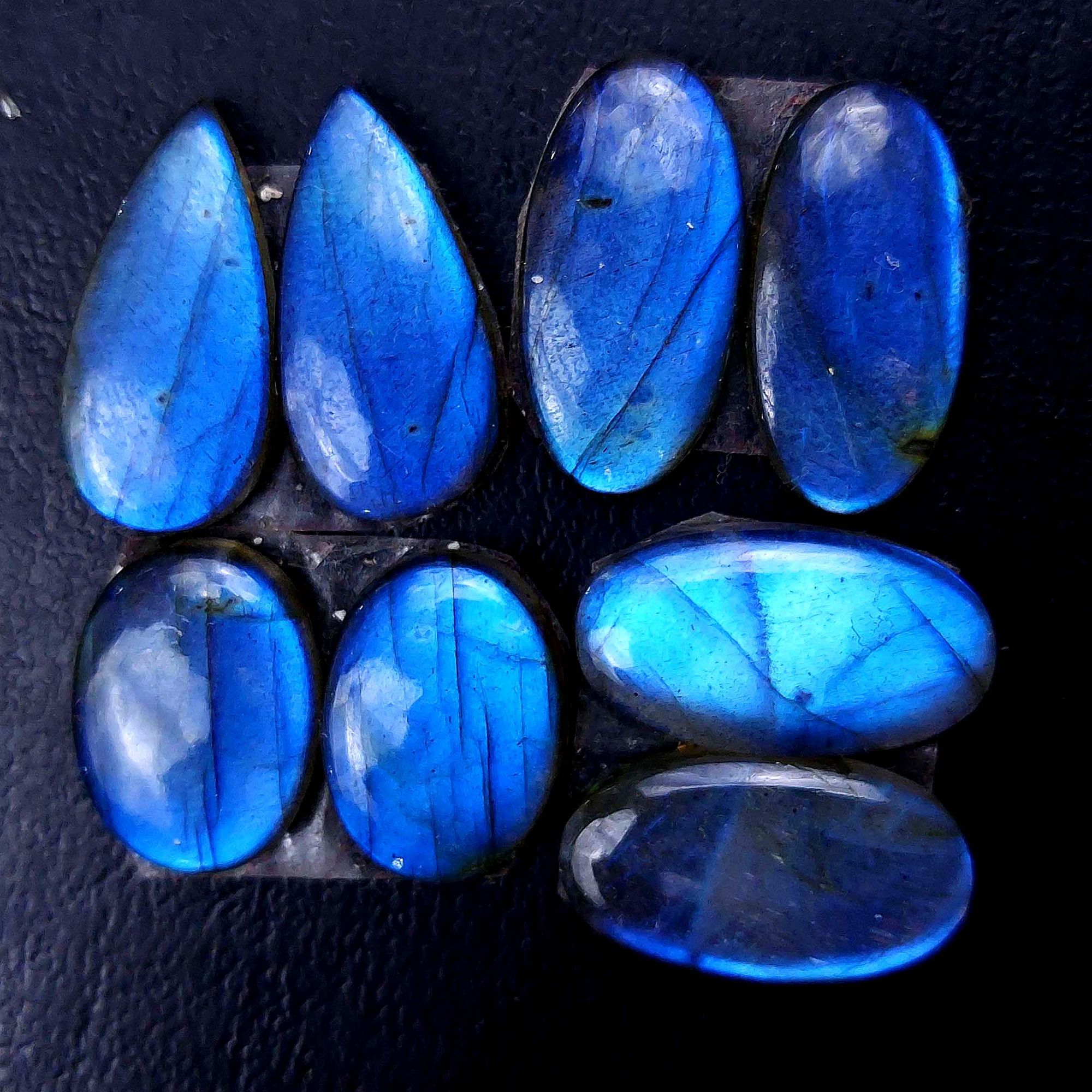 4 Pair 64 Cts Labradorite pairs Labradorite Cabochon Loose Gemstone Labradorite pair for Earring For Woman Earrings Mix Shapes Dangle Drop Earrings 25x10 16x12mm R-13113