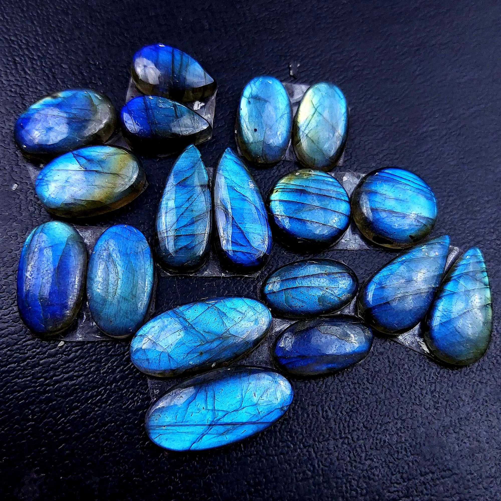 9 Pair 101 Cts Labradorite pairs Labradorite Cabochon Loose Gemstone Labradorite pair for Earring For Woman Earrings Mix Shapes Dangle Drop Earrings 20x8 14x8mm R-13116