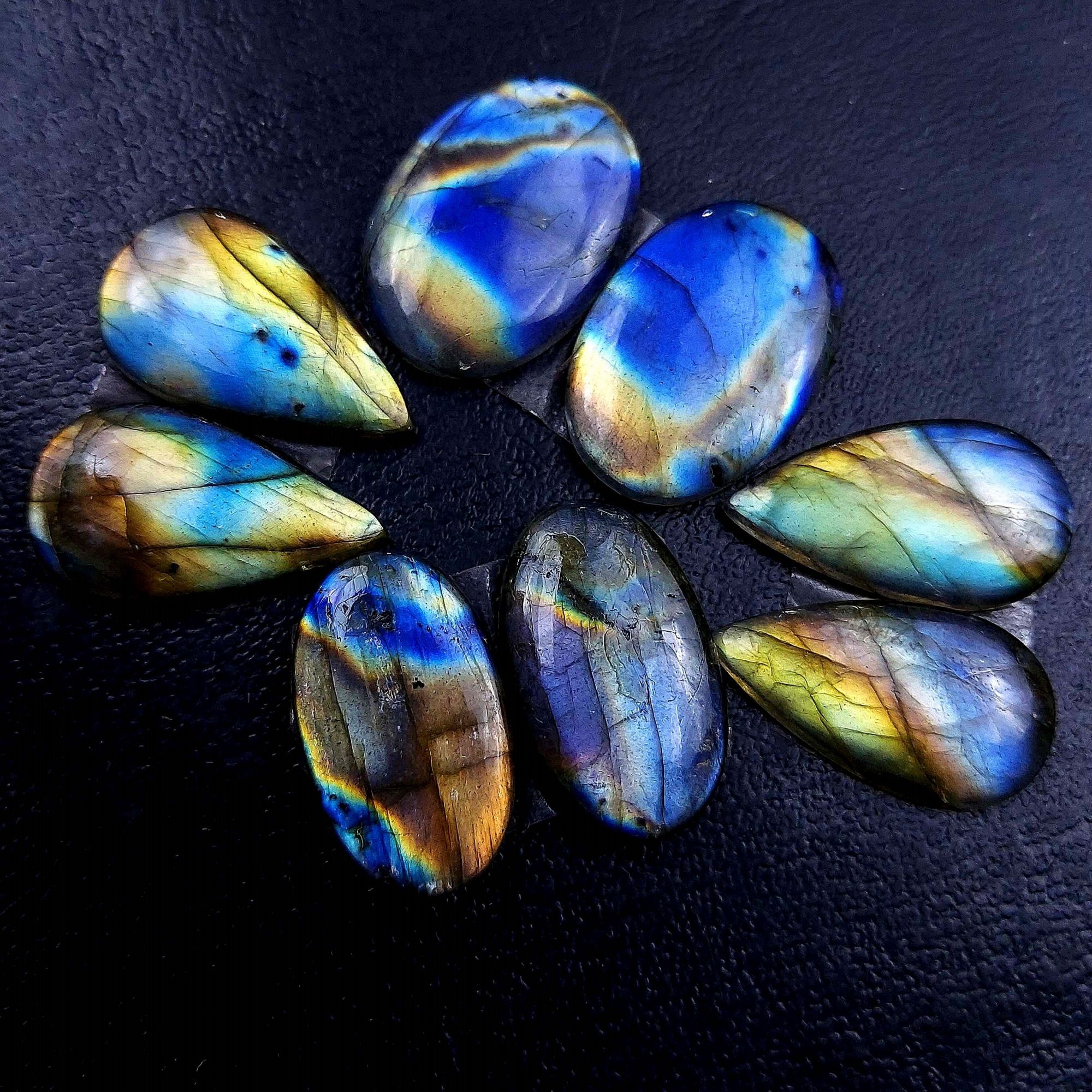 4 Pair 104 Cts Labradorite pairs Labradorite Cabochon Loose Gemstone Labradorite pair for Earring For Woman Earrings Mix Shapes Dangle Drop Earrings 24x16 24x14mm R-13119