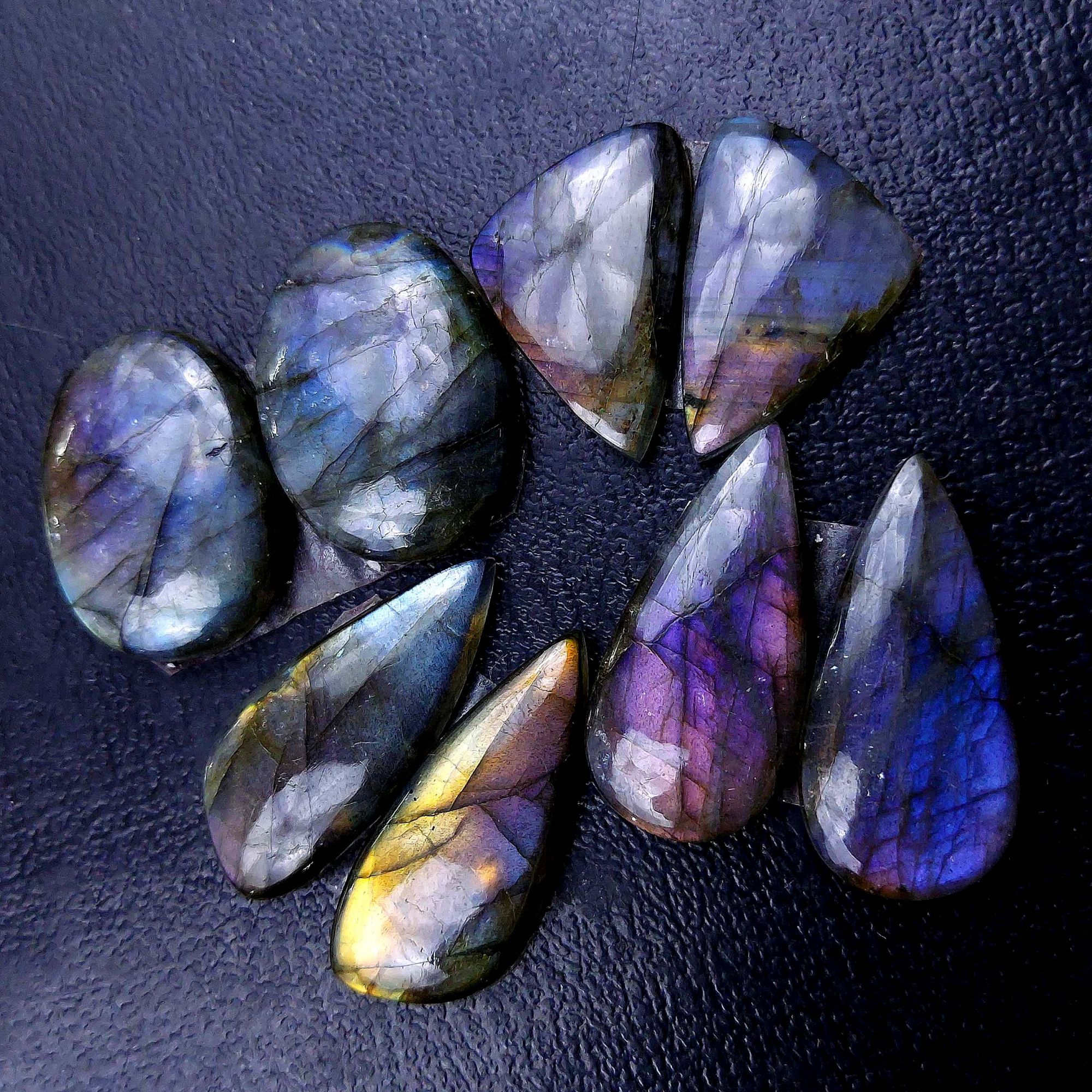 4 Pair 114 Cts Labradorite pairs Labradorite Cabochon Loose Gemstone Labradorite pair for Earring For Woman Earrings Mix Shapes Dangle Drop Earrings 27x13 22x14mm R-13121