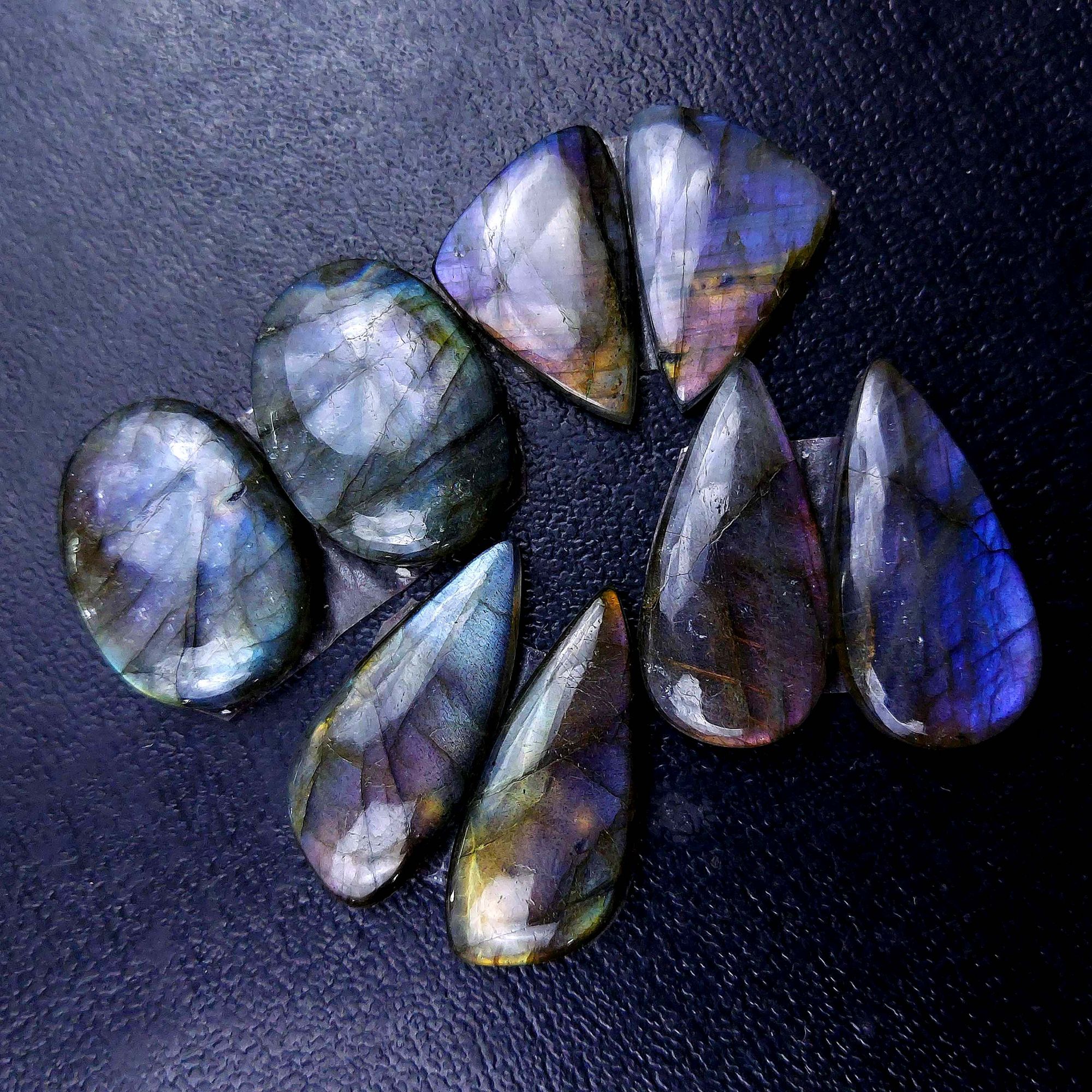 4 Pair 114 Cts Labradorite pairs Labradorite Cabochon Loose Gemstone Labradorite pair for Earring For Woman Earrings Mix Shapes Dangle Drop Earrings 27x13 22x14mm R-13121