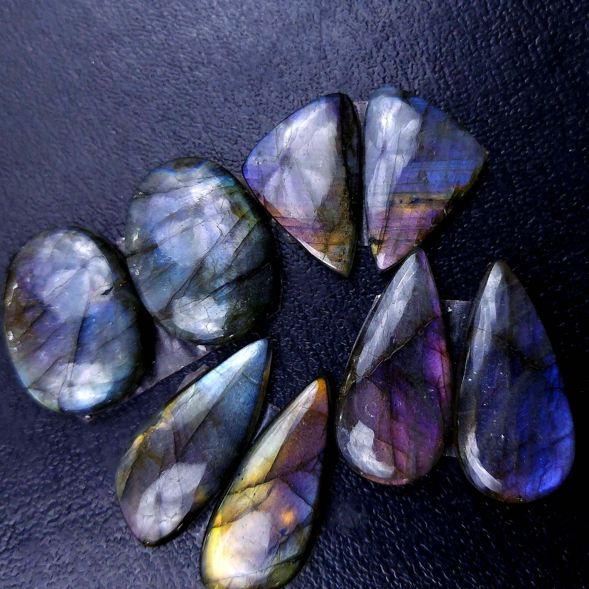 4 Pair 114 Cts Labradorite pairs Labradorite Cabochon Loose Gemstone Labradorite pair for Earring For Woman Earrings Mix Shapes Dangle Drop Earrings 27x13 22x14mm R-13121