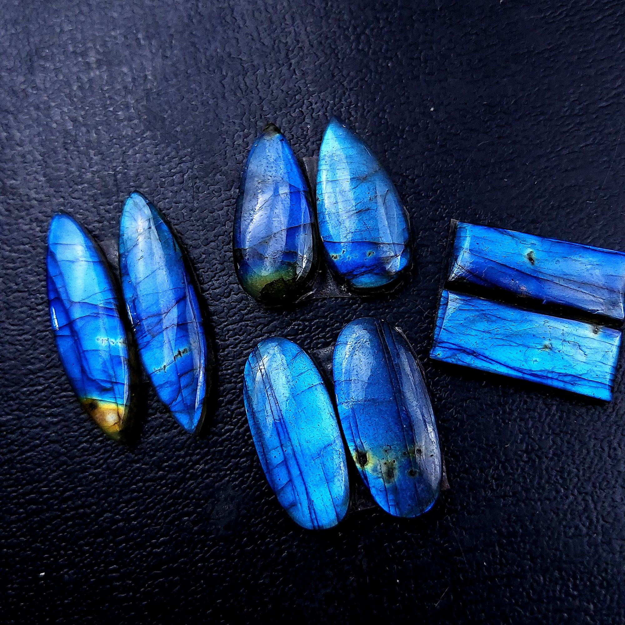 4 Pair 64 Cts Labradorite pairs Labradorite Cabochon Loose Gemstone Labradorite pair for Earring For Woman Earrings Mix Shapes Dangle Drop Earrings 30x8 19x7mm R-13132