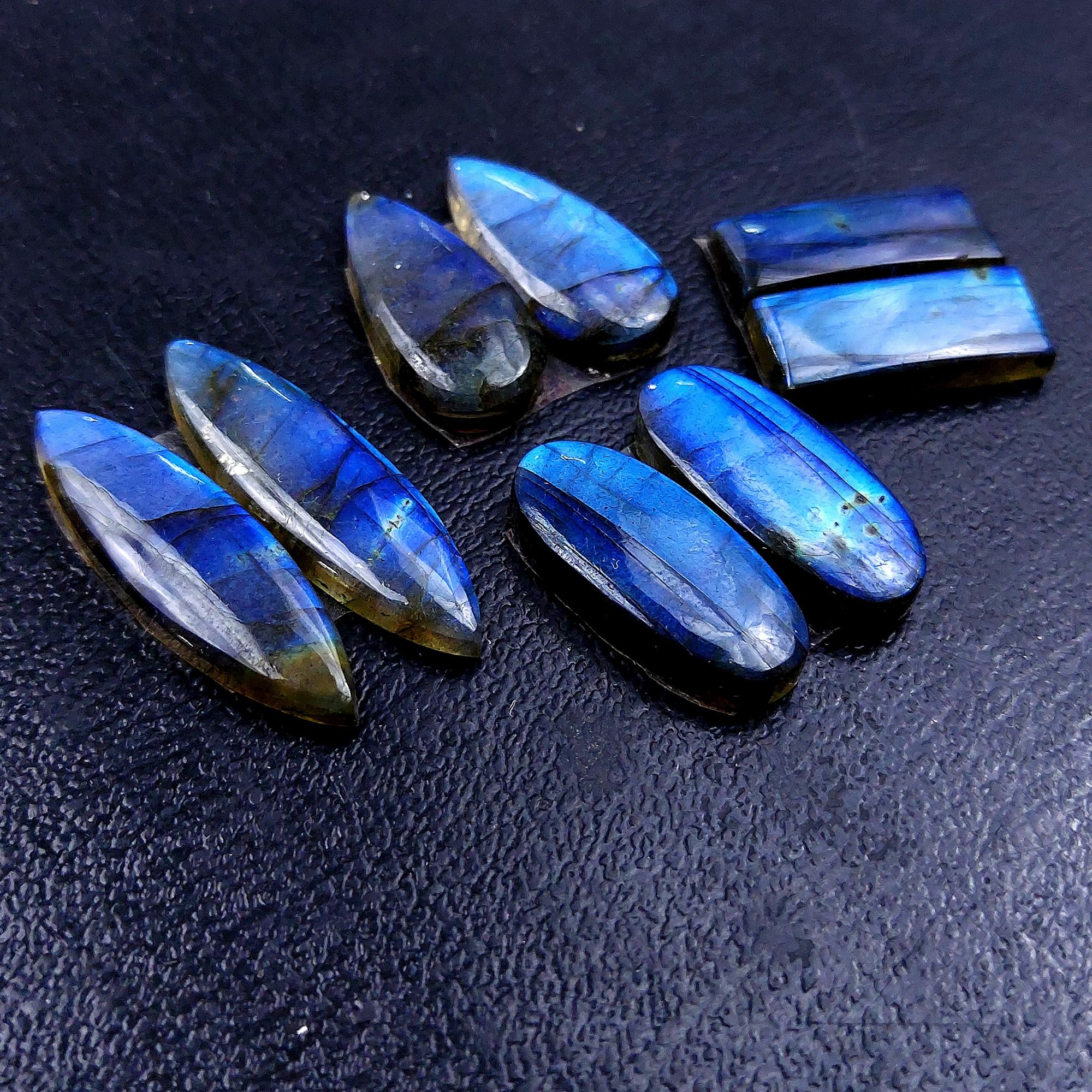 4 Pair 64 Cts Labradorite pairs Labradorite Cabochon Loose Gemstone Labradorite pair for Earring For Woman Earrings Mix Shapes Dangle Drop Earrings 30x8 19x7mm R-13132