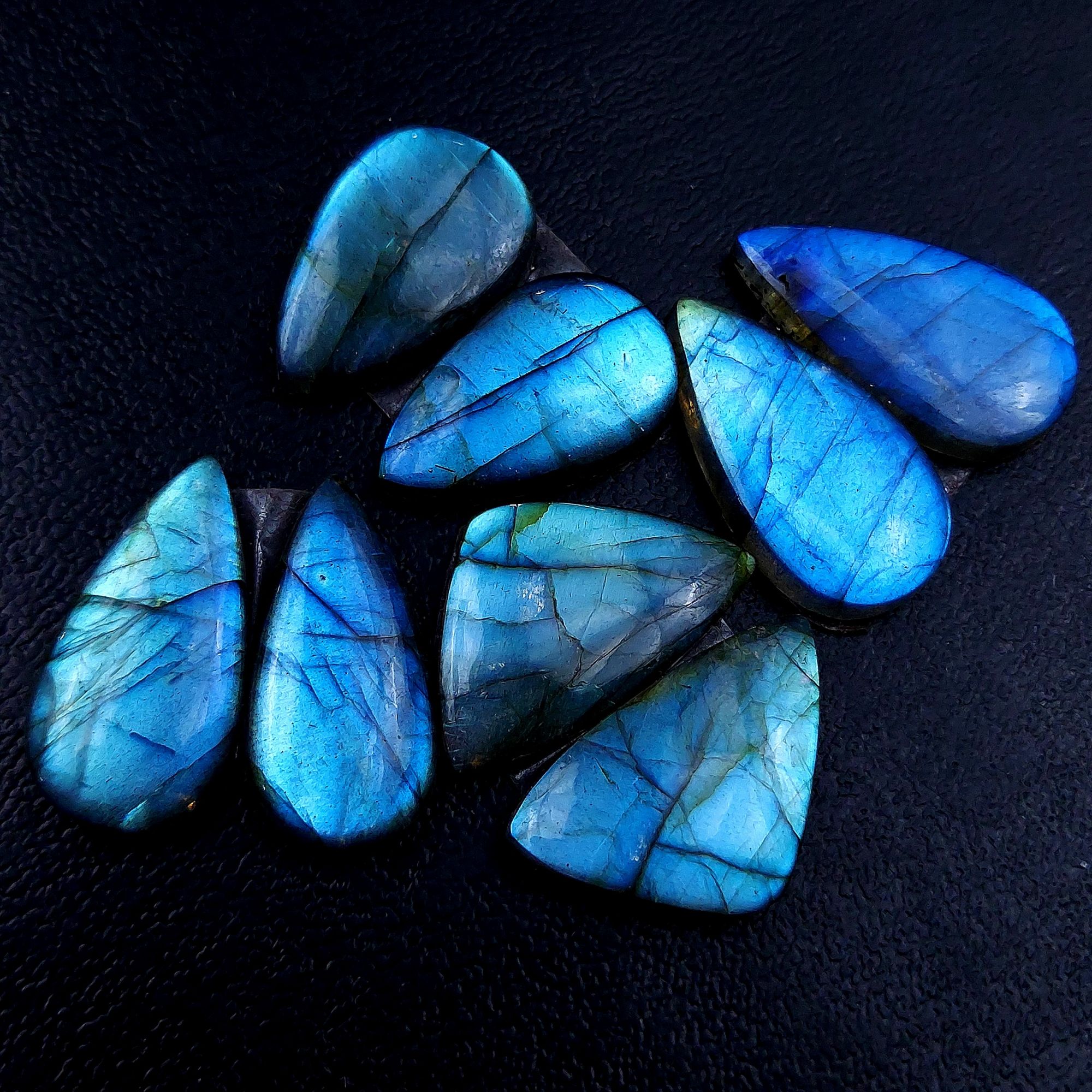 4 Pair 101 Cts Labradorite pairs Labradorite Cabochon Loose Gemstone Labradorite pair for Earring For Woman Earrings Mix Shapes Dangle Drop Earrings 24x15 23x12mm R-13133