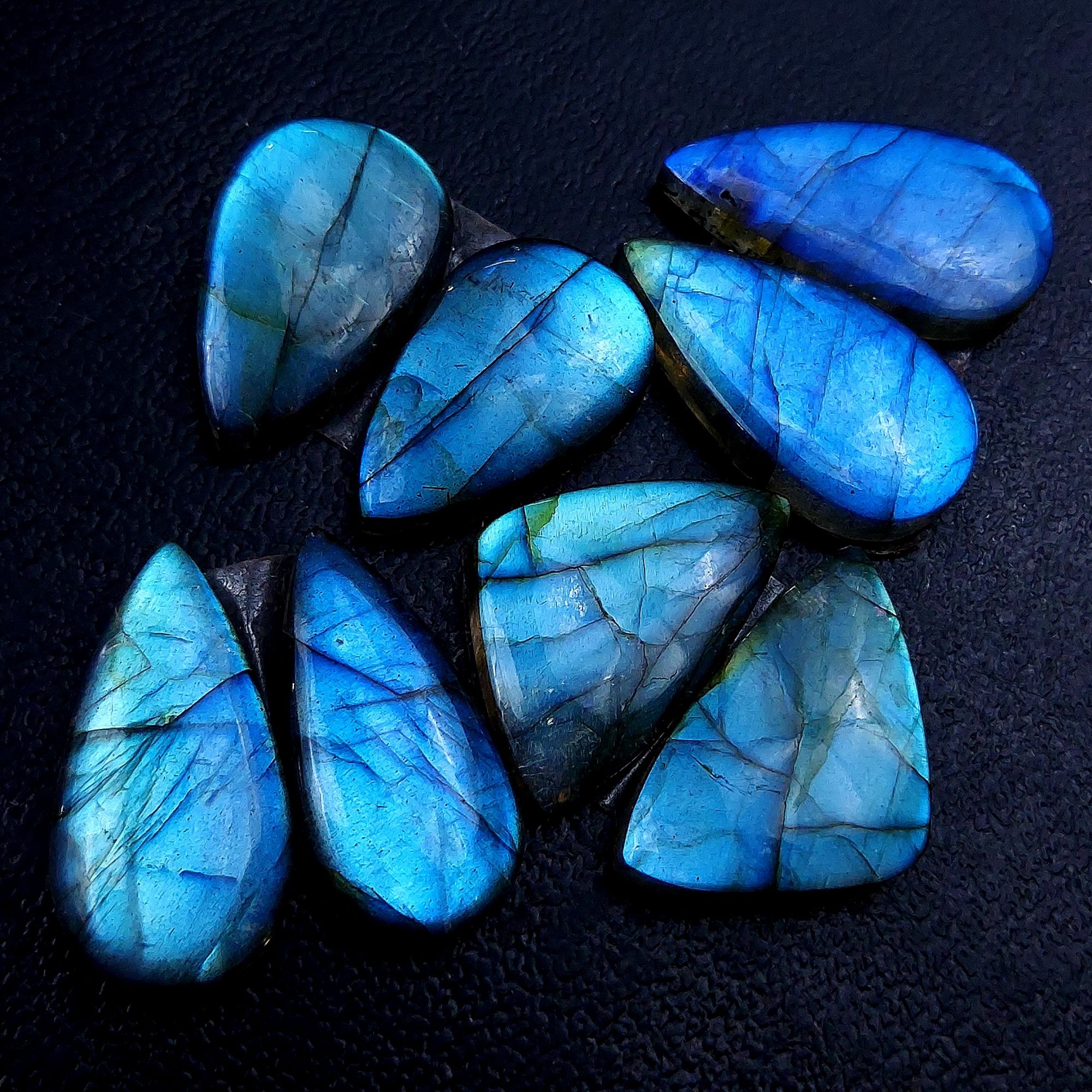 4 Pair 101 Cts Labradorite pairs Labradorite Cabochon Loose Gemstone Labradorite pair for Earring For Woman Earrings Mix Shapes Dangle Drop Earrings 24x15 23x12mm R-13133