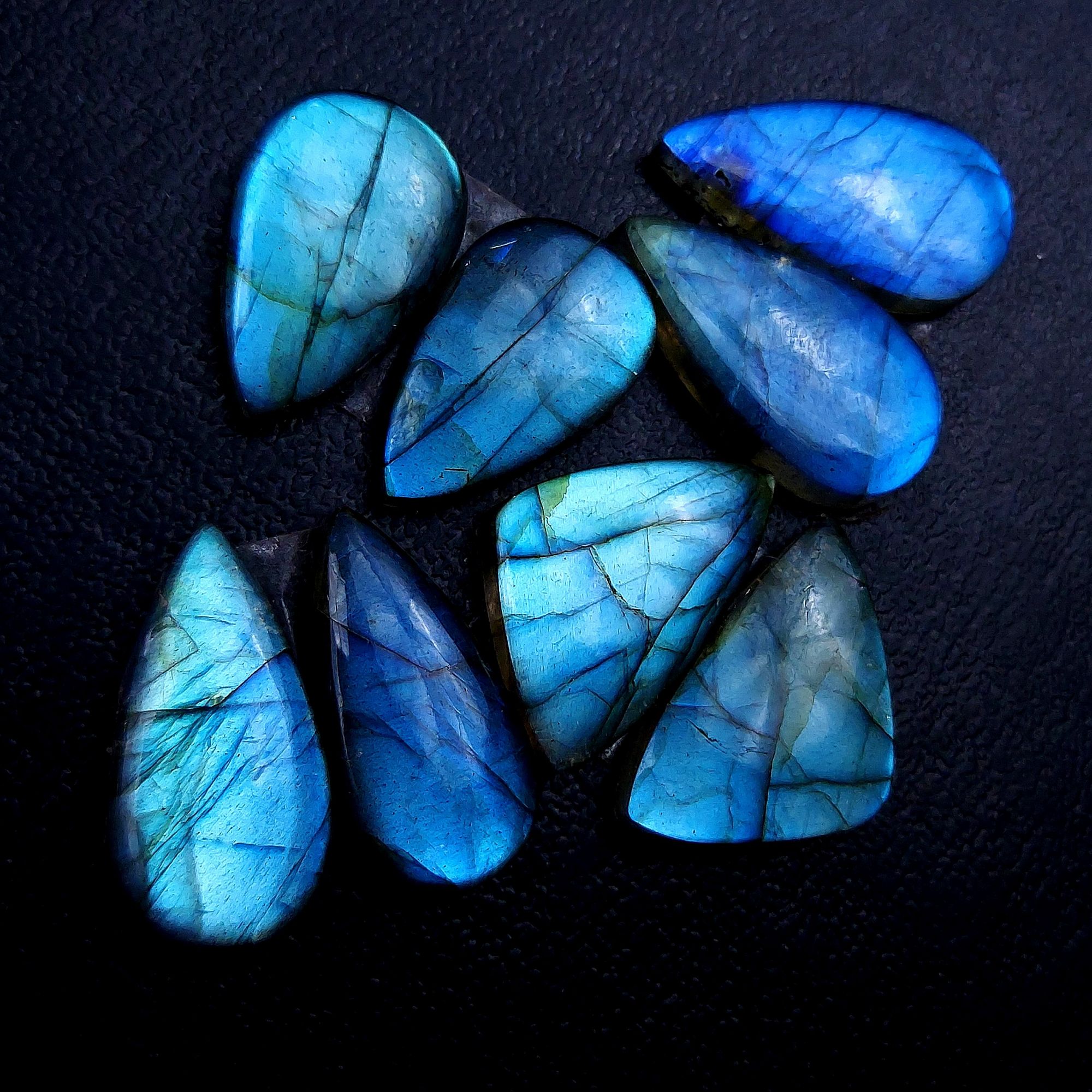 4 Pair 101 Cts Labradorite pairs Labradorite Cabochon Loose Gemstone Labradorite pair for Earring For Woman Earrings Mix Shapes Dangle Drop Earrings 24x15 23x12mm R-13133