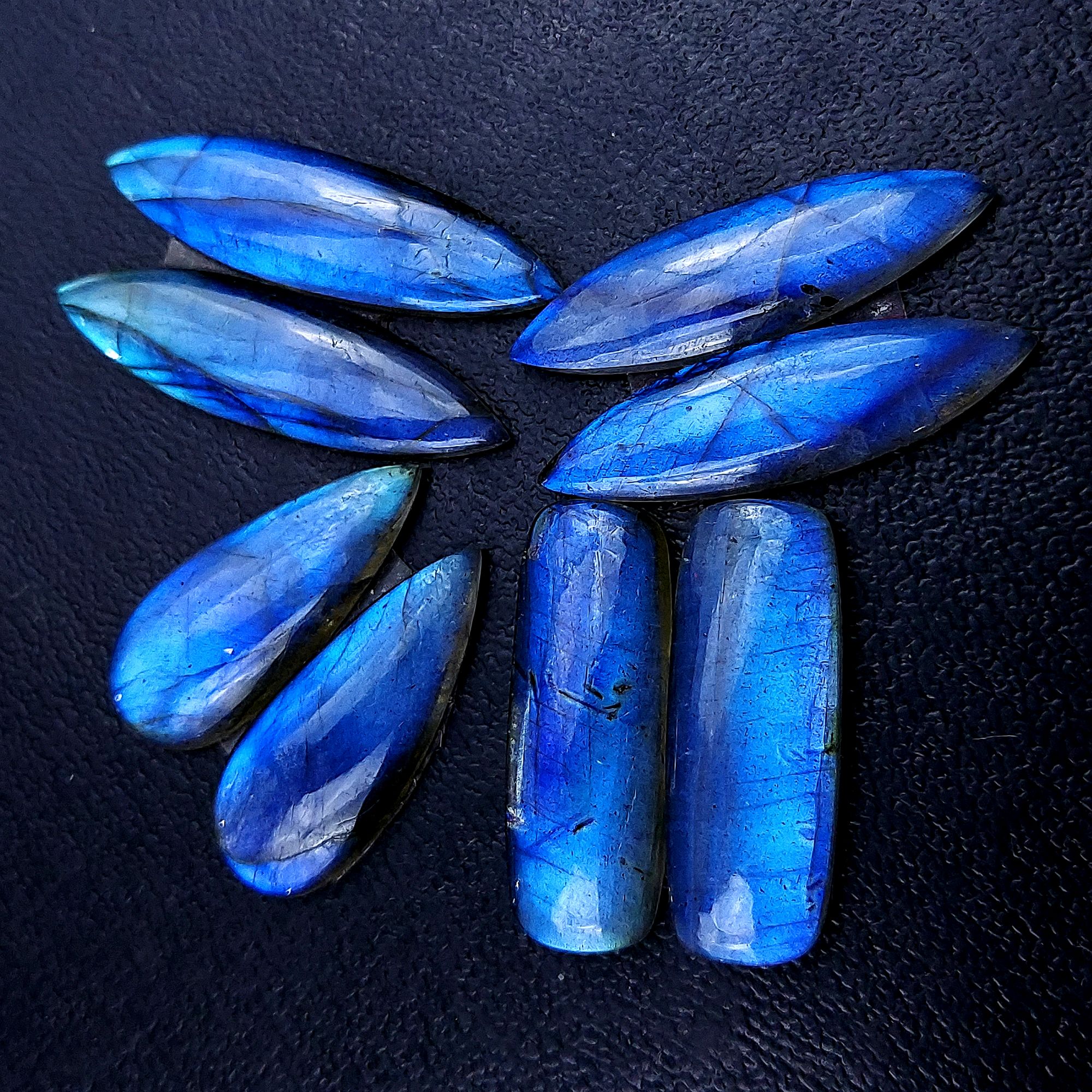 4 Pair 78 Cts Labradorite pairs Labradorite Cabochon Loose Gemstone Labradorite pair for Earring For Woman Earrings Mix Shapes Dangle Drop Earrings 36x9 28x9mm R-13134