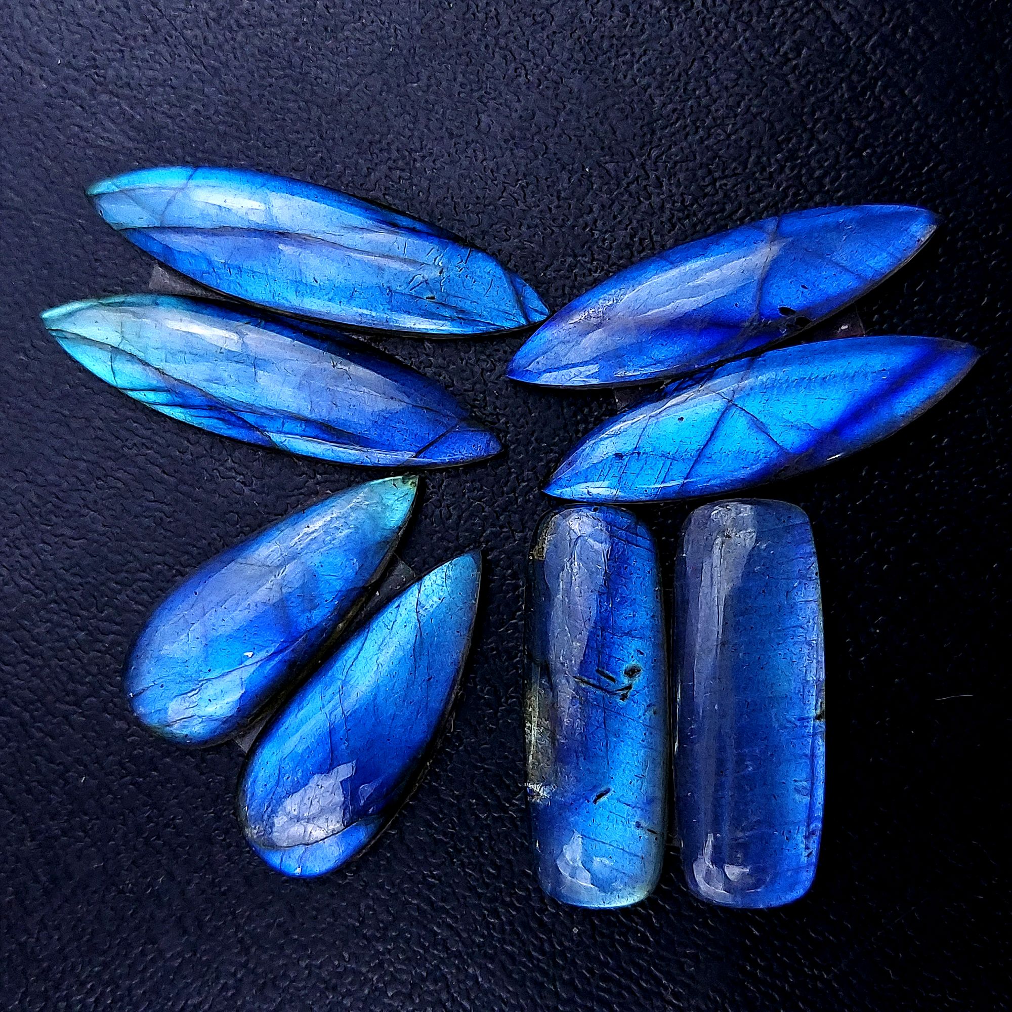 4 Pair 78 Cts Labradorite pairs Labradorite Cabochon Loose Gemstone Labradorite pair for Earring For Woman Earrings Mix Shapes Dangle Drop Earrings 36x9 28x9mm R-13134