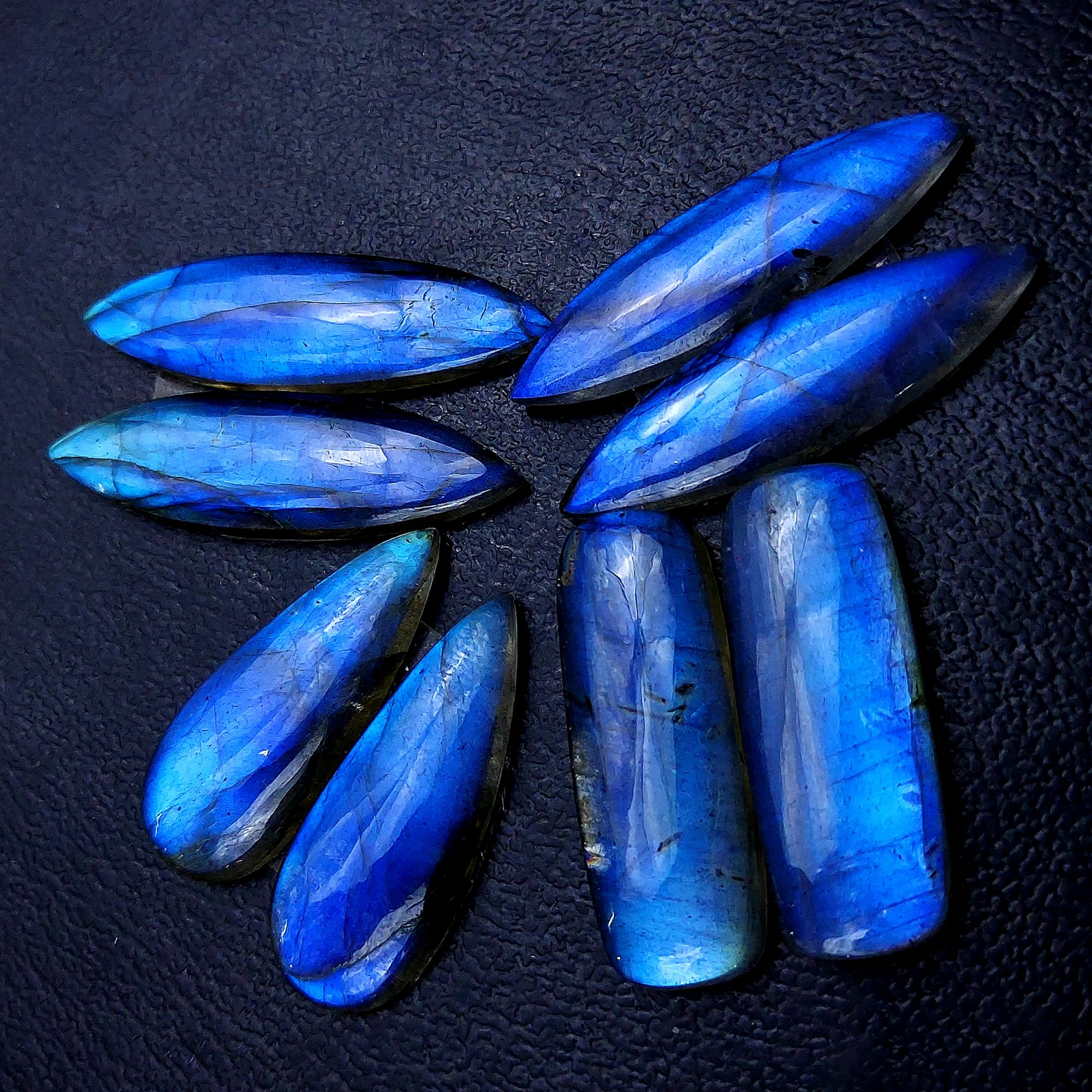4 Pair 78 Cts Labradorite pairs Labradorite Cabochon Loose Gemstone Labradorite pair for Earring For Woman Earrings Mix Shapes Dangle Drop Earrings 36x9 28x9mm R-13134