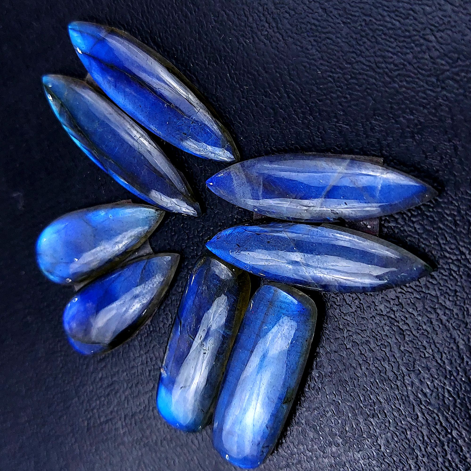 4 Pair 78 Cts Labradorite pairs Labradorite Cabochon Loose Gemstone Labradorite pair for Earring For Woman Earrings Mix Shapes Dangle Drop Earrings 36x9 28x9mm R-13134