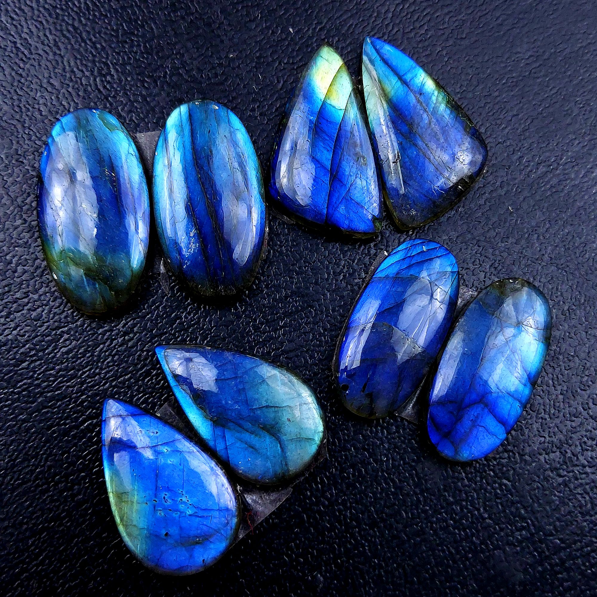 4 Pair 104 Cts Labradorite pairs Labradorite Cabochon Loose Gemstone Labradorite pair for Earring For Woman Earrings Mix Shapes Dangle Drop Earrings 25x13 22x11mm R-13143