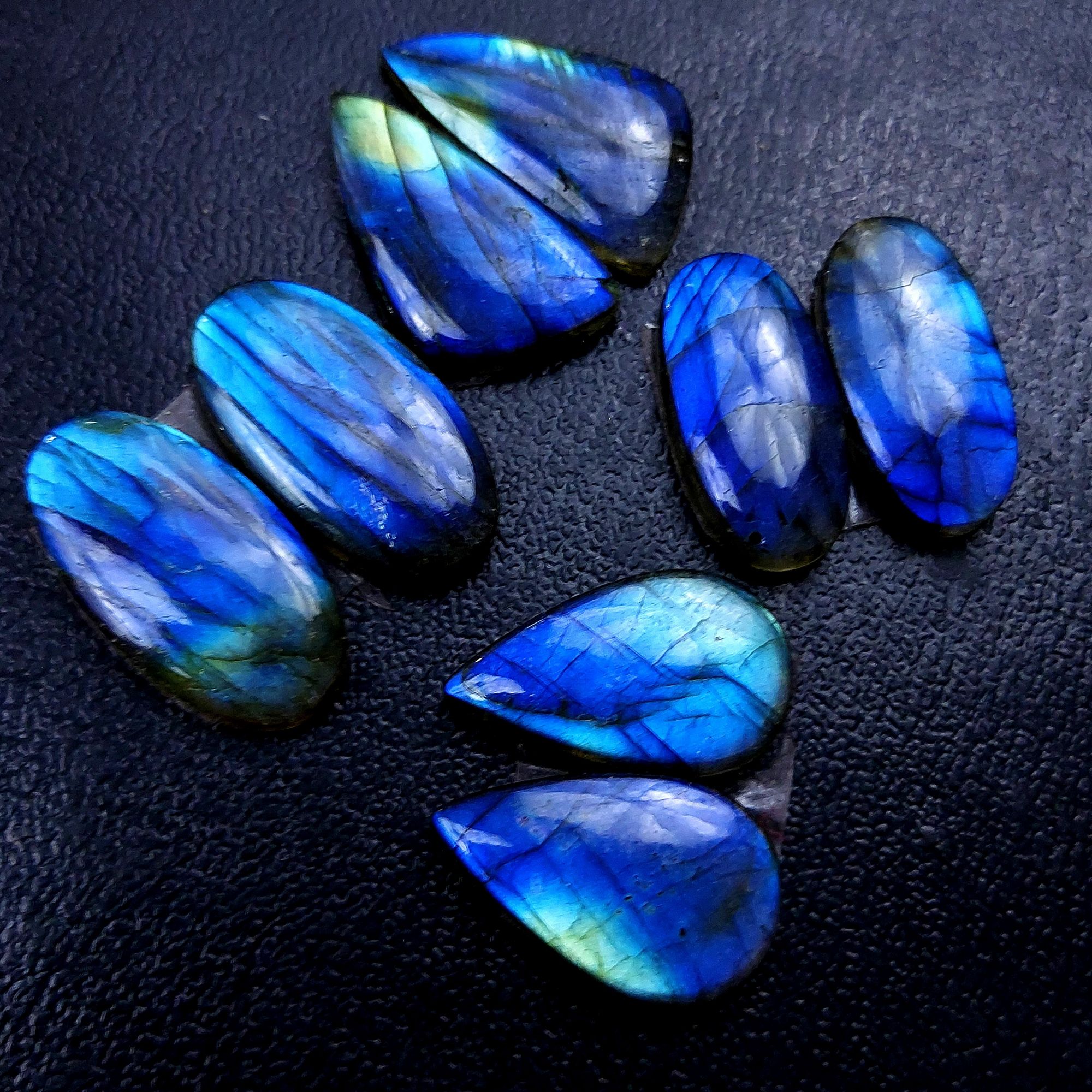 4 Pair 104 Cts Labradorite pairs Labradorite Cabochon Loose Gemstone Labradorite pair for Earring For Woman Earrings Mix Shapes Dangle Drop Earrings 25x13 22x11mm R-13143