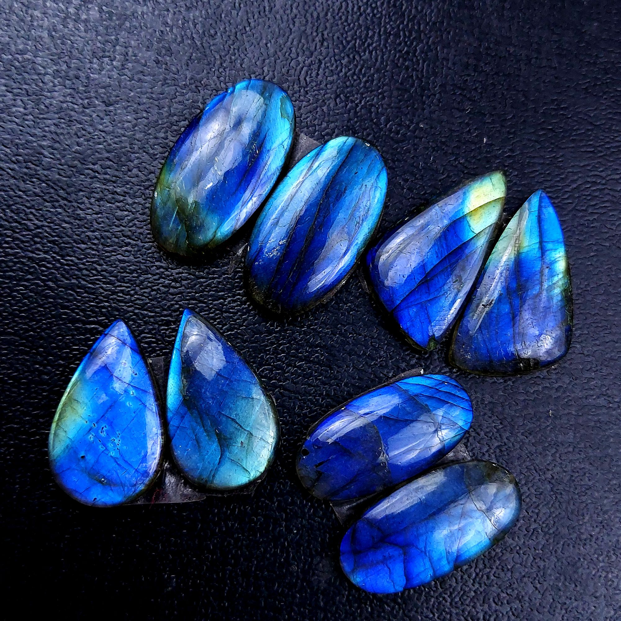 4 Pair 104 Cts Labradorite pairs Labradorite Cabochon Loose Gemstone Labradorite pair for Earring For Woman Earrings Mix Shapes Dangle Drop Earrings 25x13 22x11mm R-13143