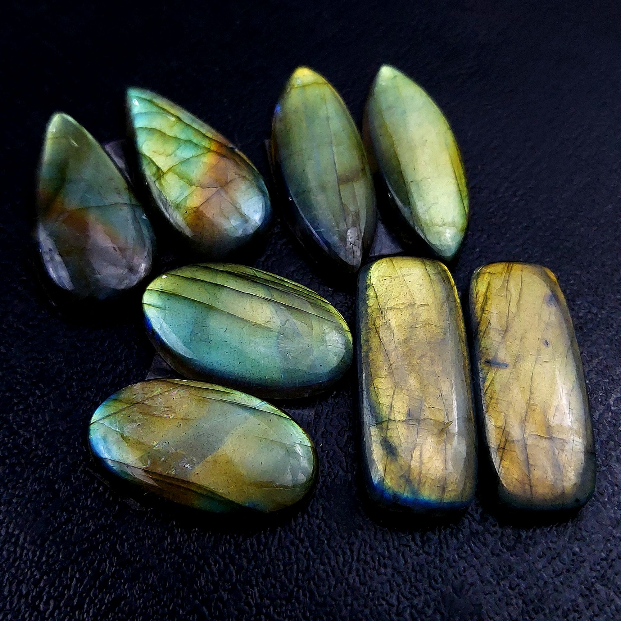 4 Pair 104 Cts Labradorite pairs Labradorite Cabochon Loose Gemstone Labradorite pair for Earring For Woman Earrings Mix Shapes Dangle Drop Earrings 27x11 22x12mm R-13144
