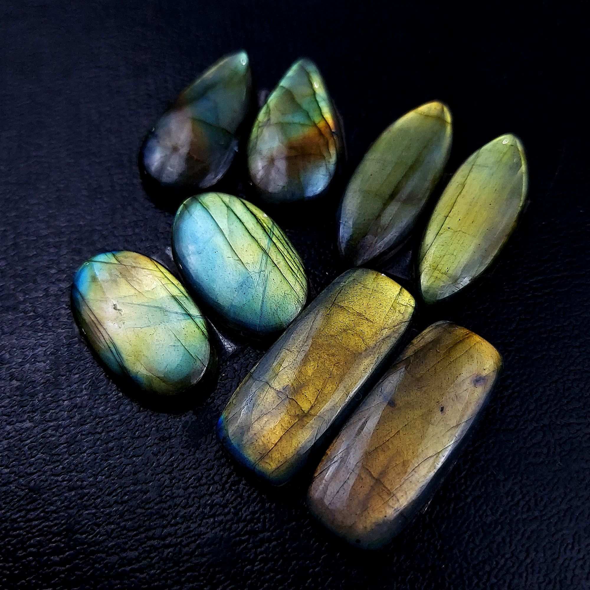 4 Pair 104 Cts Labradorite pairs Labradorite Cabochon Loose Gemstone Labradorite pair for Earring For Woman Earrings Mix Shapes Dangle Drop Earrings 27x11 22x12mm R-13144