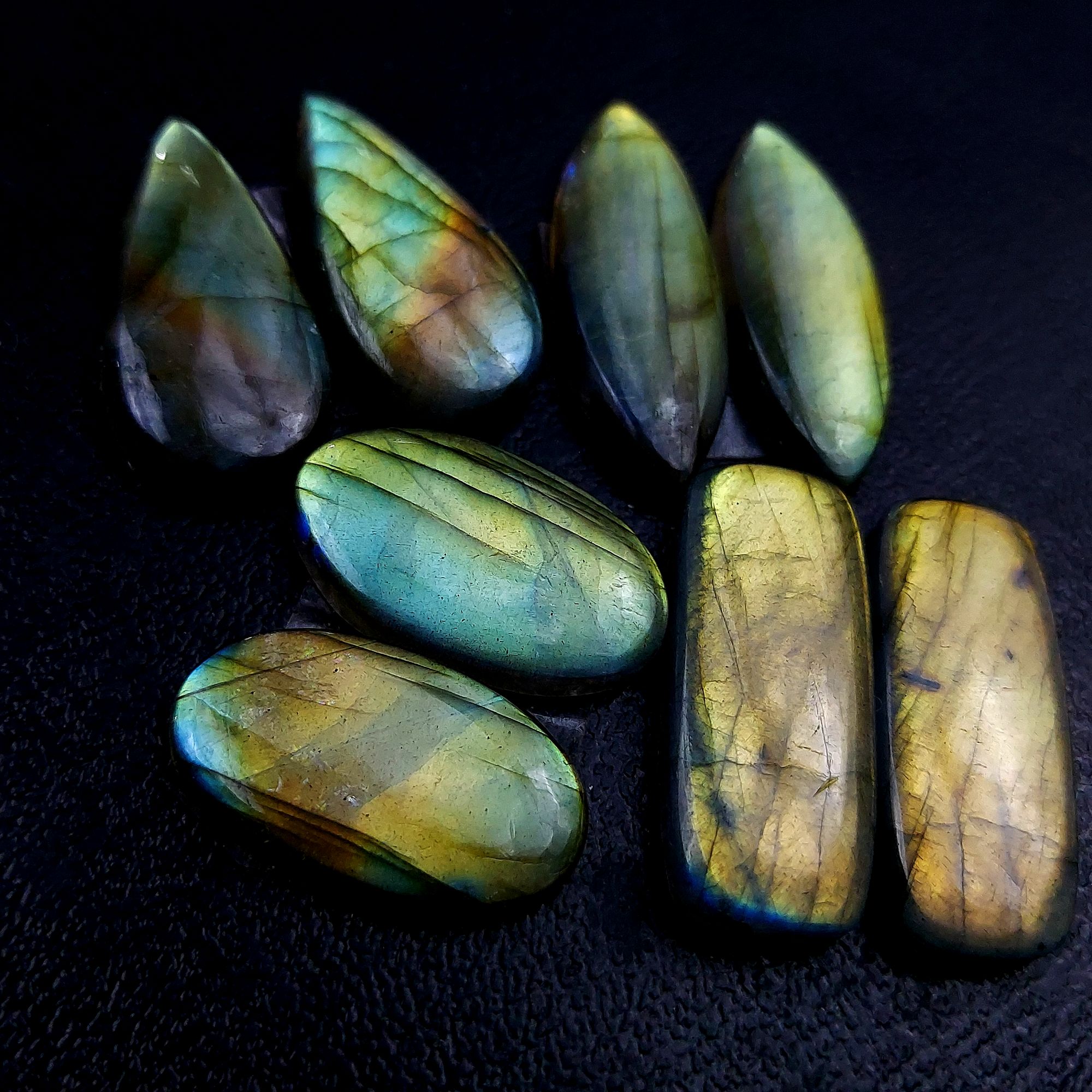 4 Pair 104 Cts Labradorite pairs Labradorite Cabochon Loose Gemstone Labradorite pair for Earring For Woman Earrings Mix Shapes Dangle Drop Earrings 27x11 22x12mm R-13144
