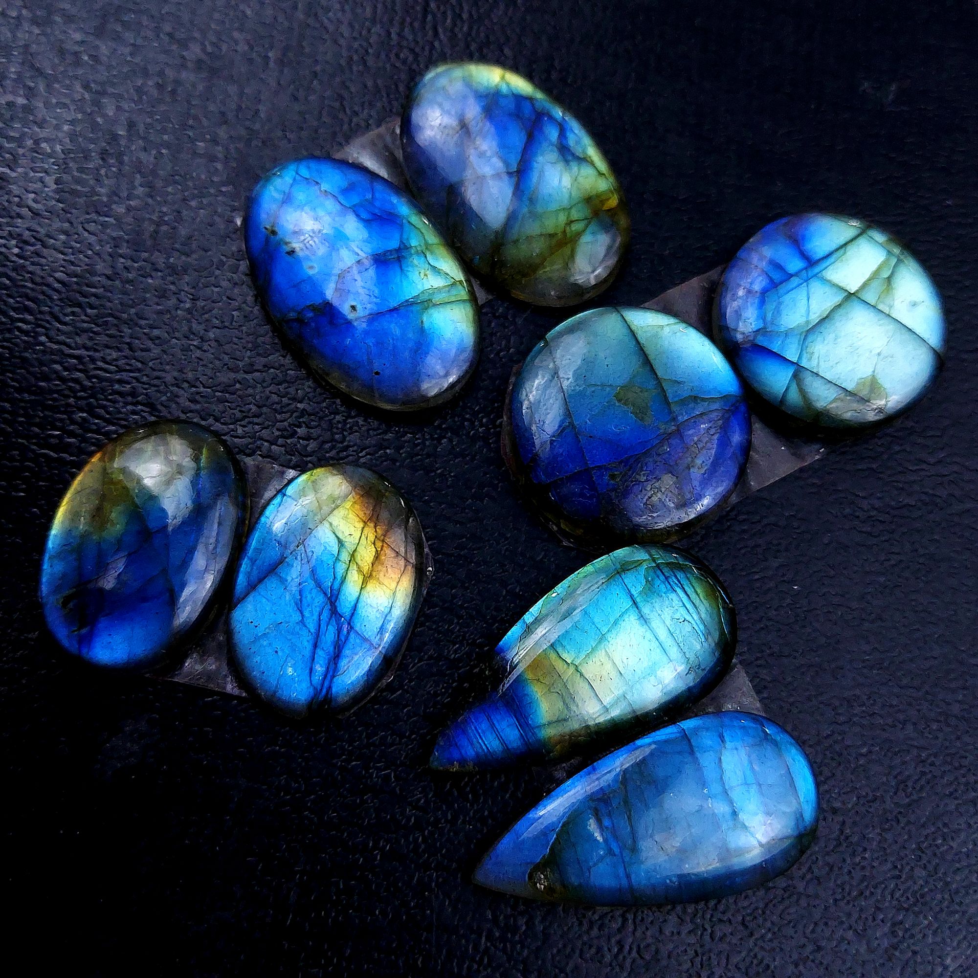 4 Pair 95 Cts Labradorite pairs Labradorite Cabochon Loose Gemstone Labradorite pair for Earring For Woman Earrings Mix Shapes Dangle Drop Earrings 26x12 19x13mm R-13145