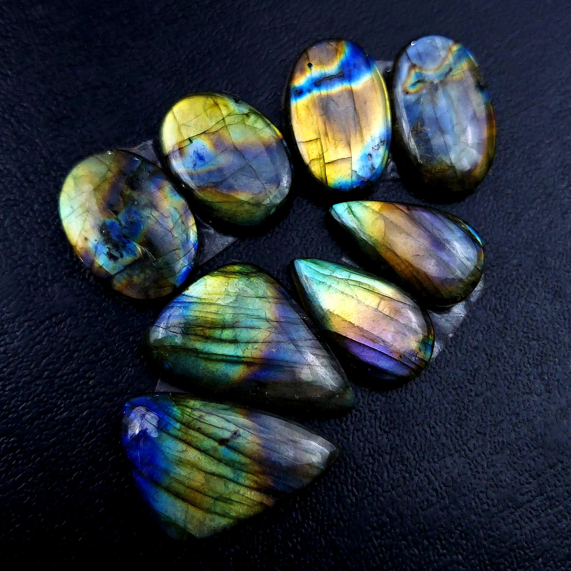 4 Pair 118 Cts Labradorite pairs Labradorite Cabochon Loose Gemstone Labradorite pair for Earring For Woman Earrings Mix Shapes Dangle Drop Earrings 27x17 20x15mm R-13147