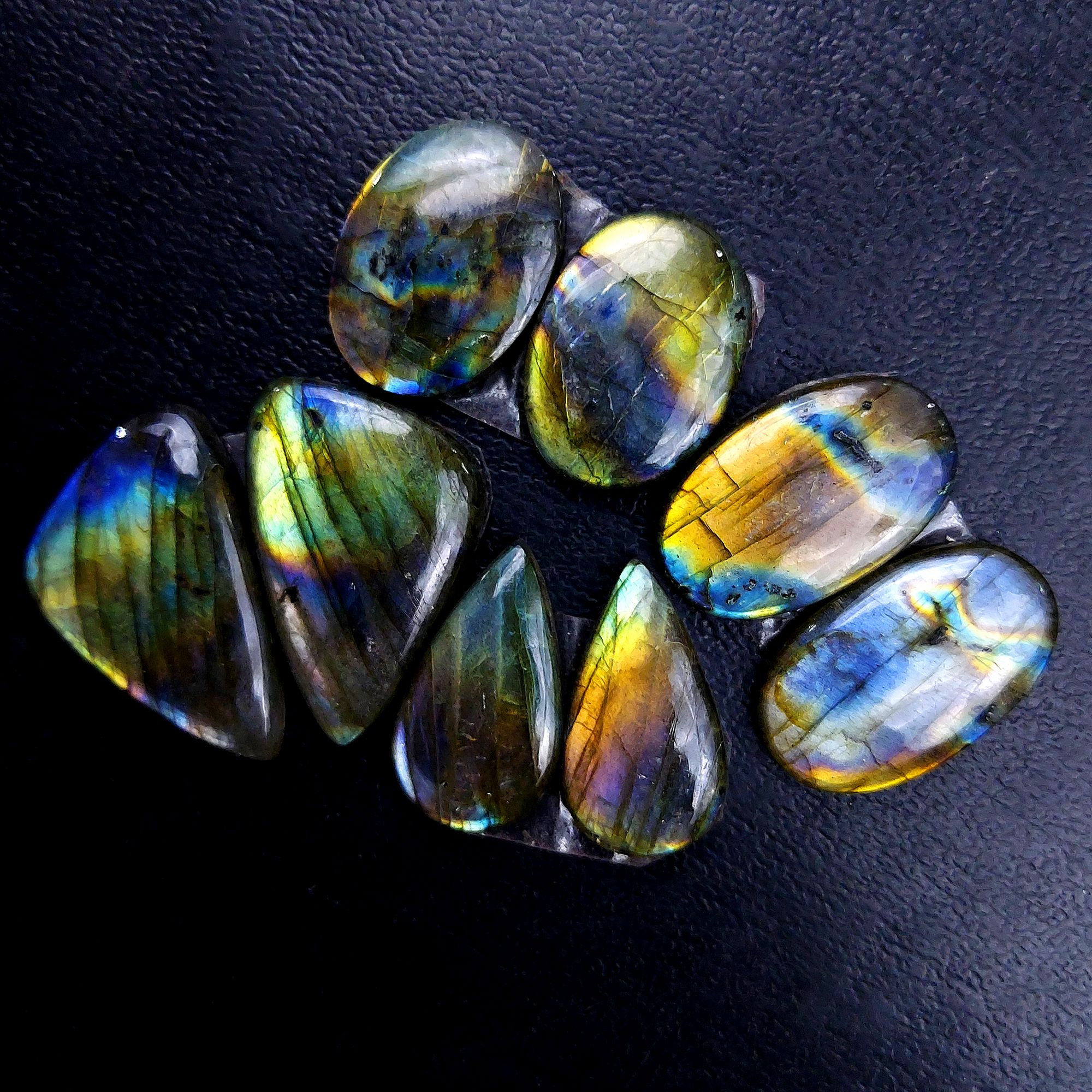 4 Pair 118 Cts Labradorite pairs Labradorite Cabochon Loose Gemstone Labradorite pair for Earring For Woman Earrings Mix Shapes Dangle Drop Earrings 27x17 20x15mm R-13147