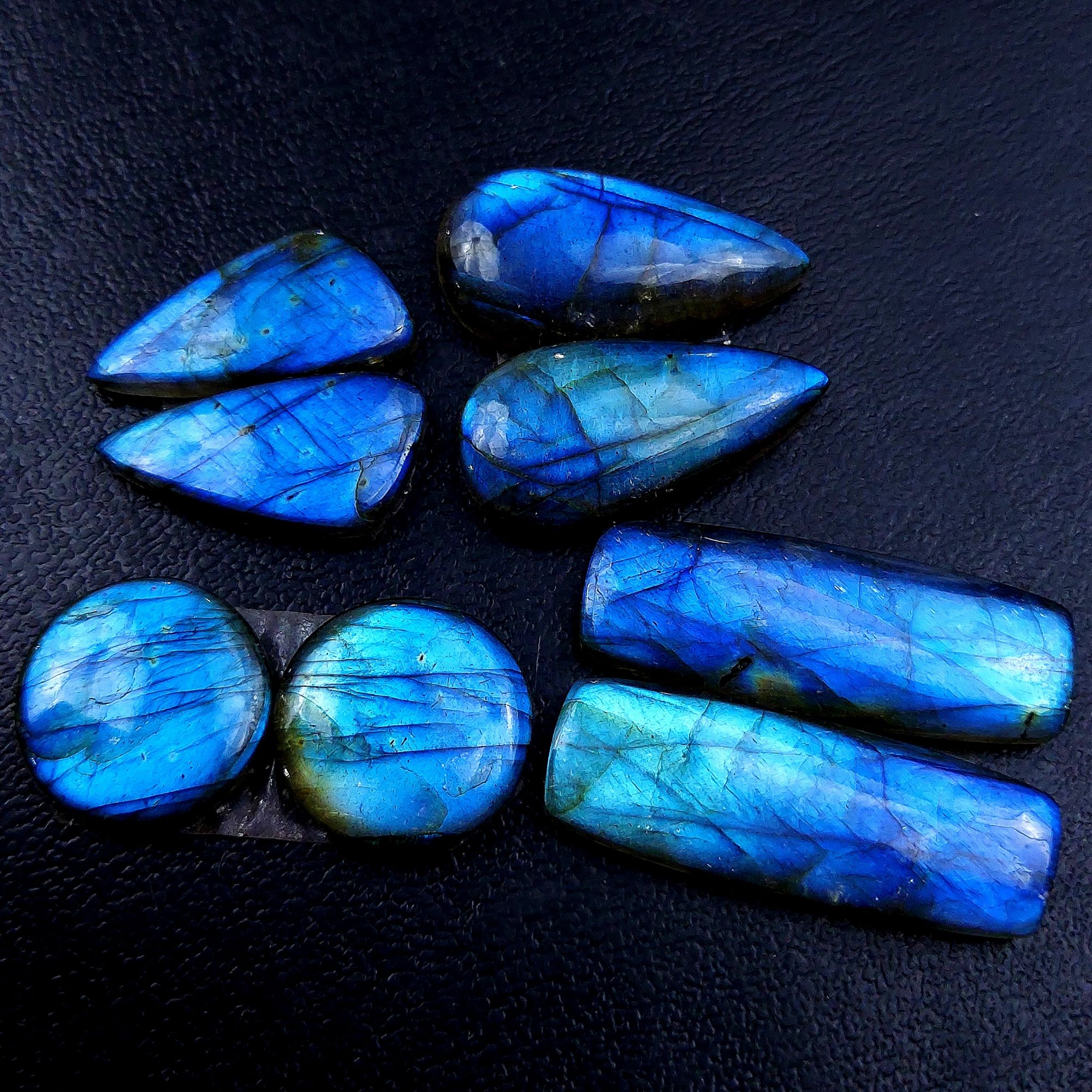 4 Pair 134 Cts Labradorite pairs Labradorite Cabochon Loose Gemstone Labradorite pair for Earring For Woman Earrings Mix Shapes Dangle Drop Earrings 35x12 17x17mm R-13150
