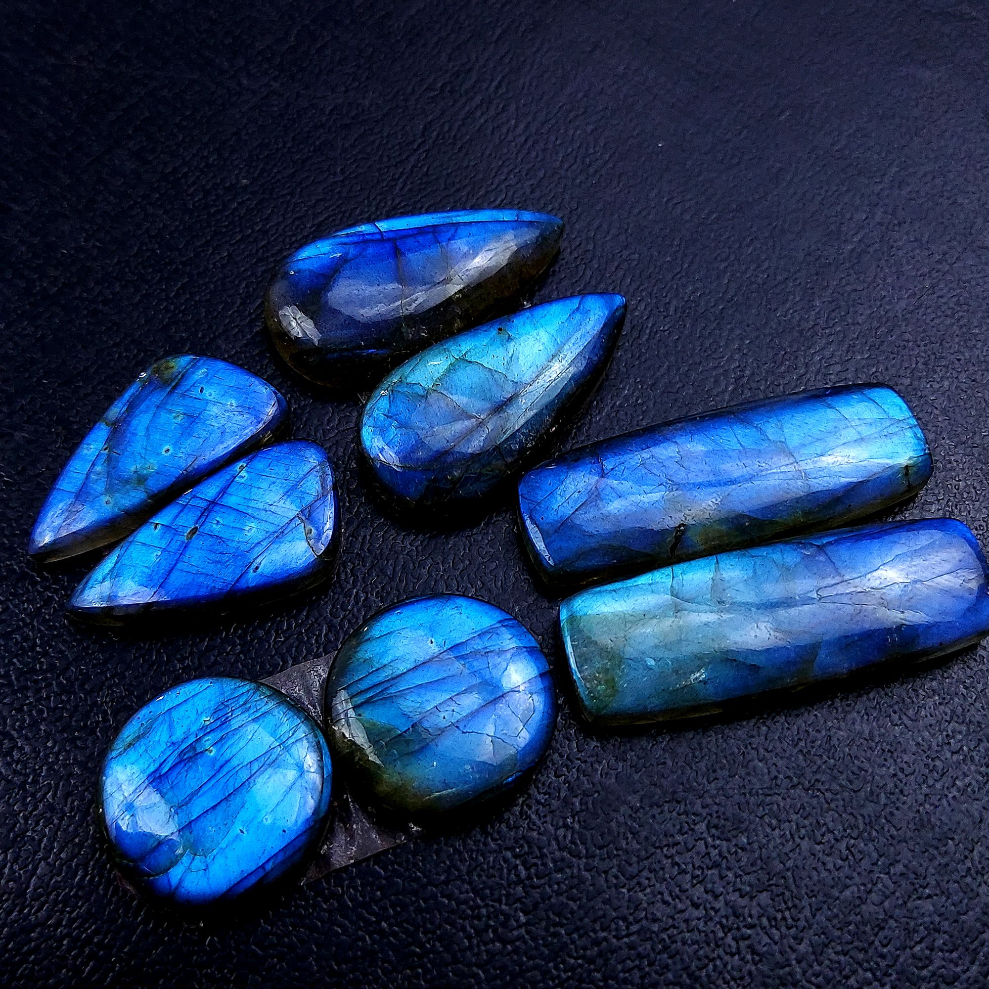 4 Pair 134 Cts Labradorite pairs Labradorite Cabochon Loose Gemstone Labradorite pair for Earring For Woman Earrings Mix Shapes Dangle Drop Earrings 35x12 17x17mm R-13150