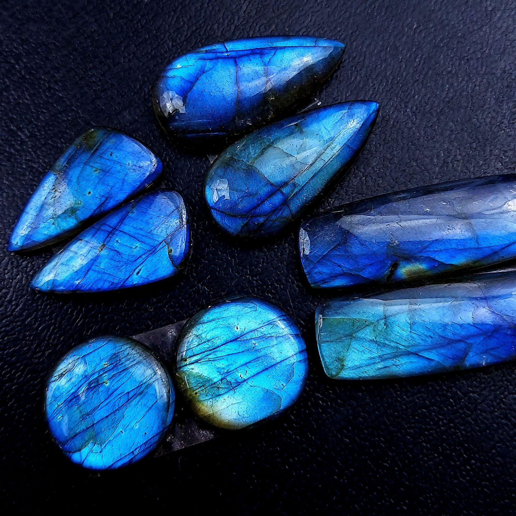 4 Pair 134 Cts Labradorite pairs Labradorite Cabochon Loose Gemstone Labradorite pair for Earring For Woman Earrings Mix Shapes Dangle Drop Earrings 35x12 17x17mm R-13150