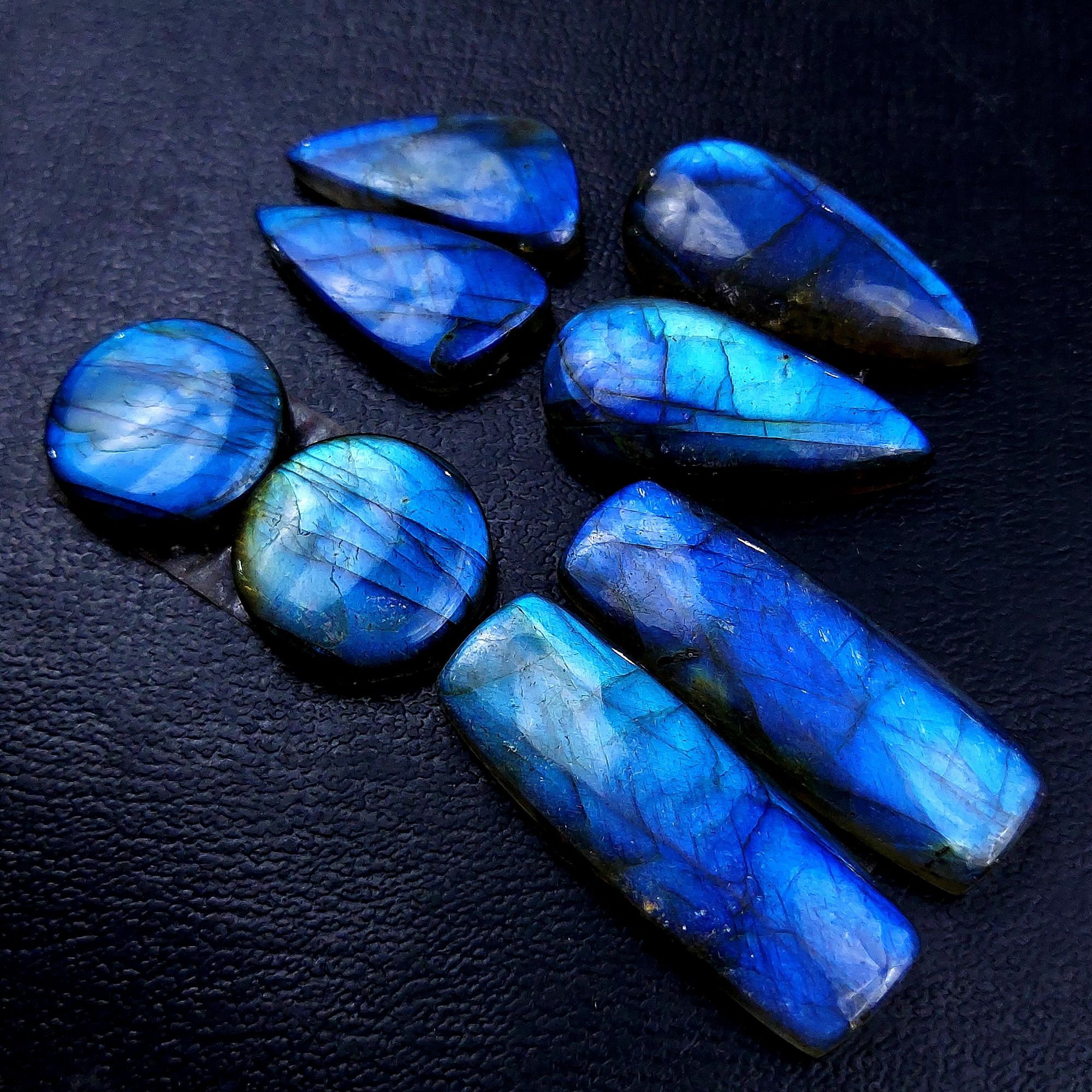 4 Pair 134 Cts Labradorite pairs Labradorite Cabochon Loose Gemstone Labradorite pair for Earring For Woman Earrings Mix Shapes Dangle Drop Earrings 35x12 17x17mm R-13150