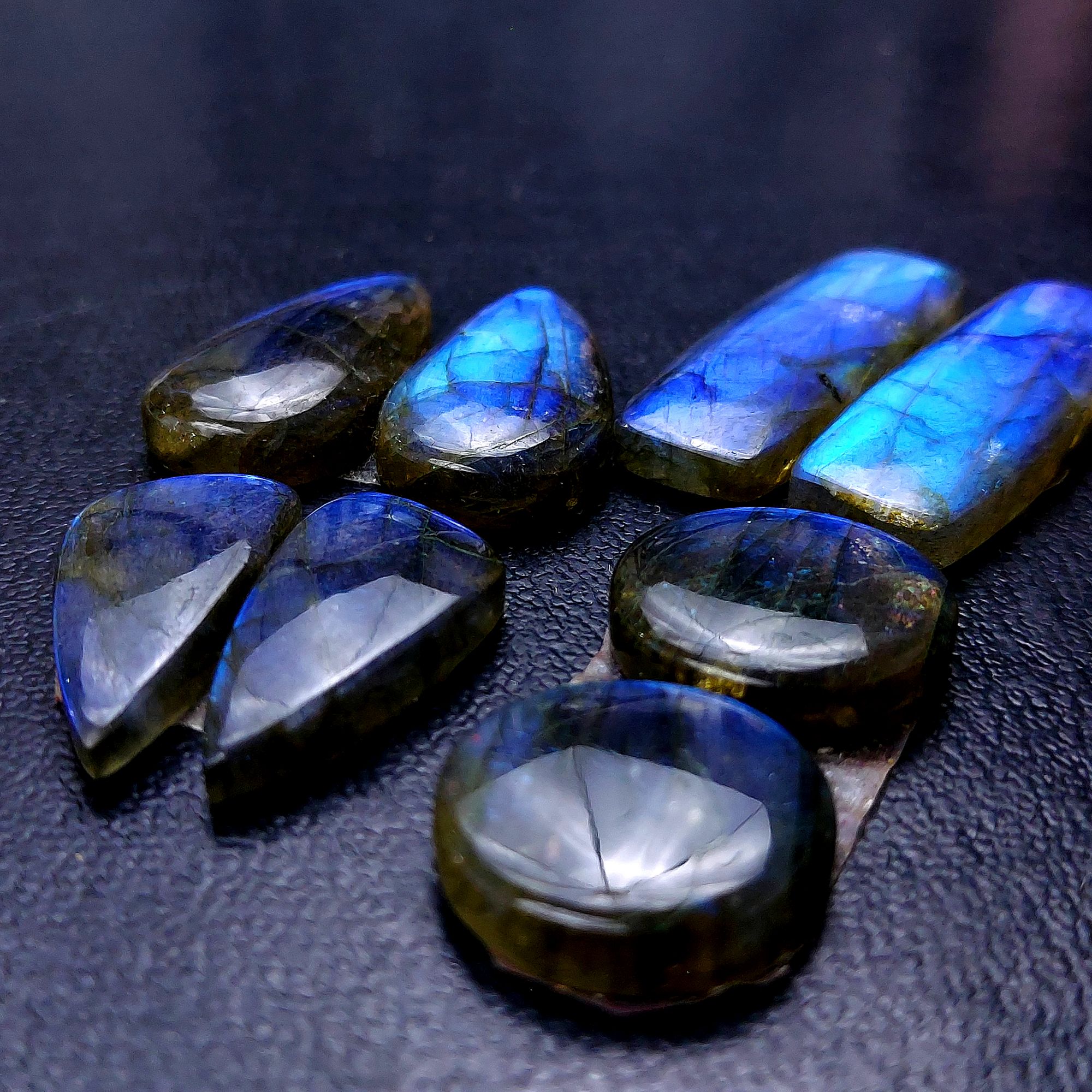4 Pair 134 Cts Labradorite pairs Labradorite Cabochon Loose Gemstone Labradorite pair for Earring For Woman Earrings Mix Shapes Dangle Drop Earrings 35x12 17x17mm R-13150