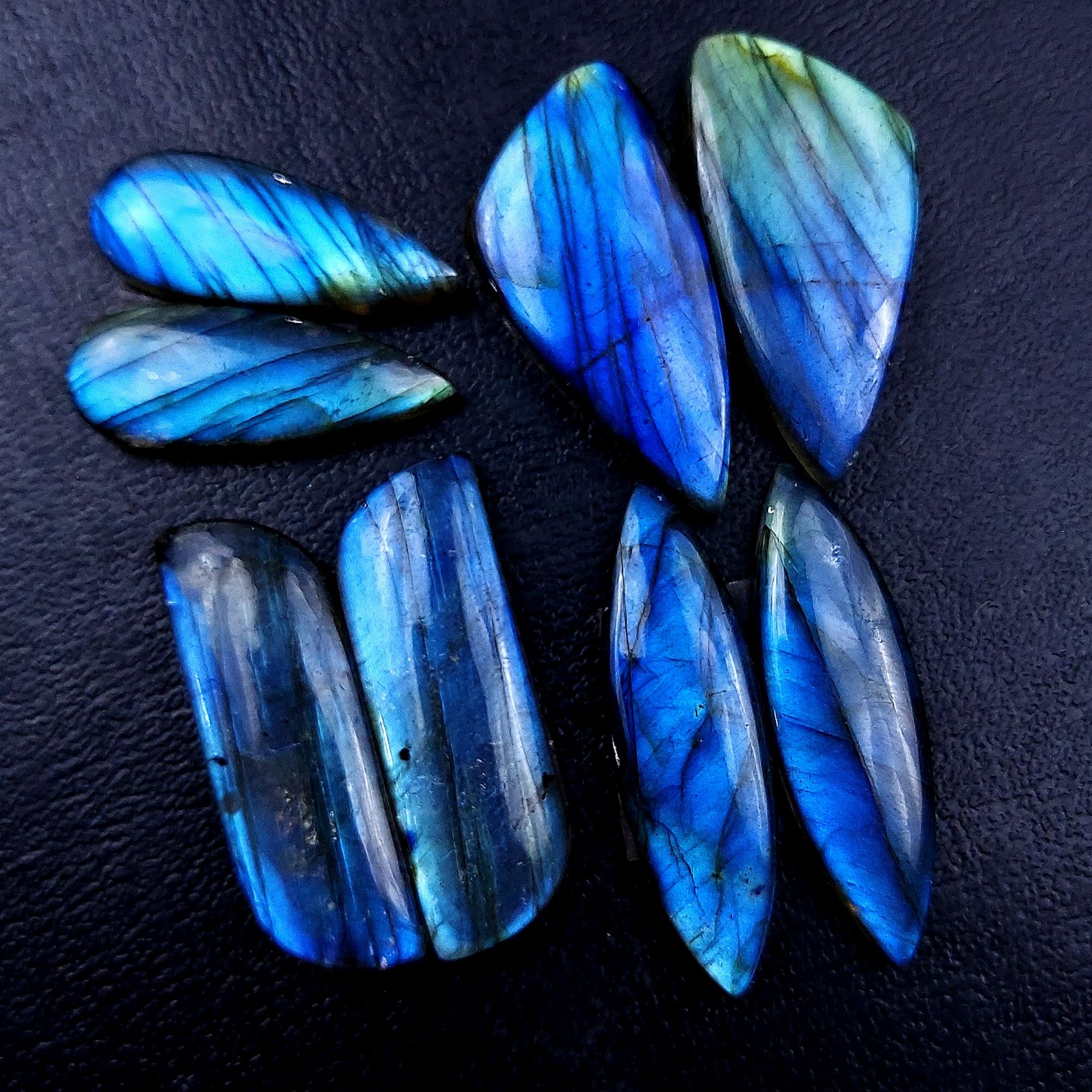 4 Pair 156 Cts Labradorite pairs Labradorite Cabochon Loose Gemstone Labradorite pair for Earring For Woman Earrings Mix Shapes Dangle Drop Earrings 34x16 26x10mm R-13151