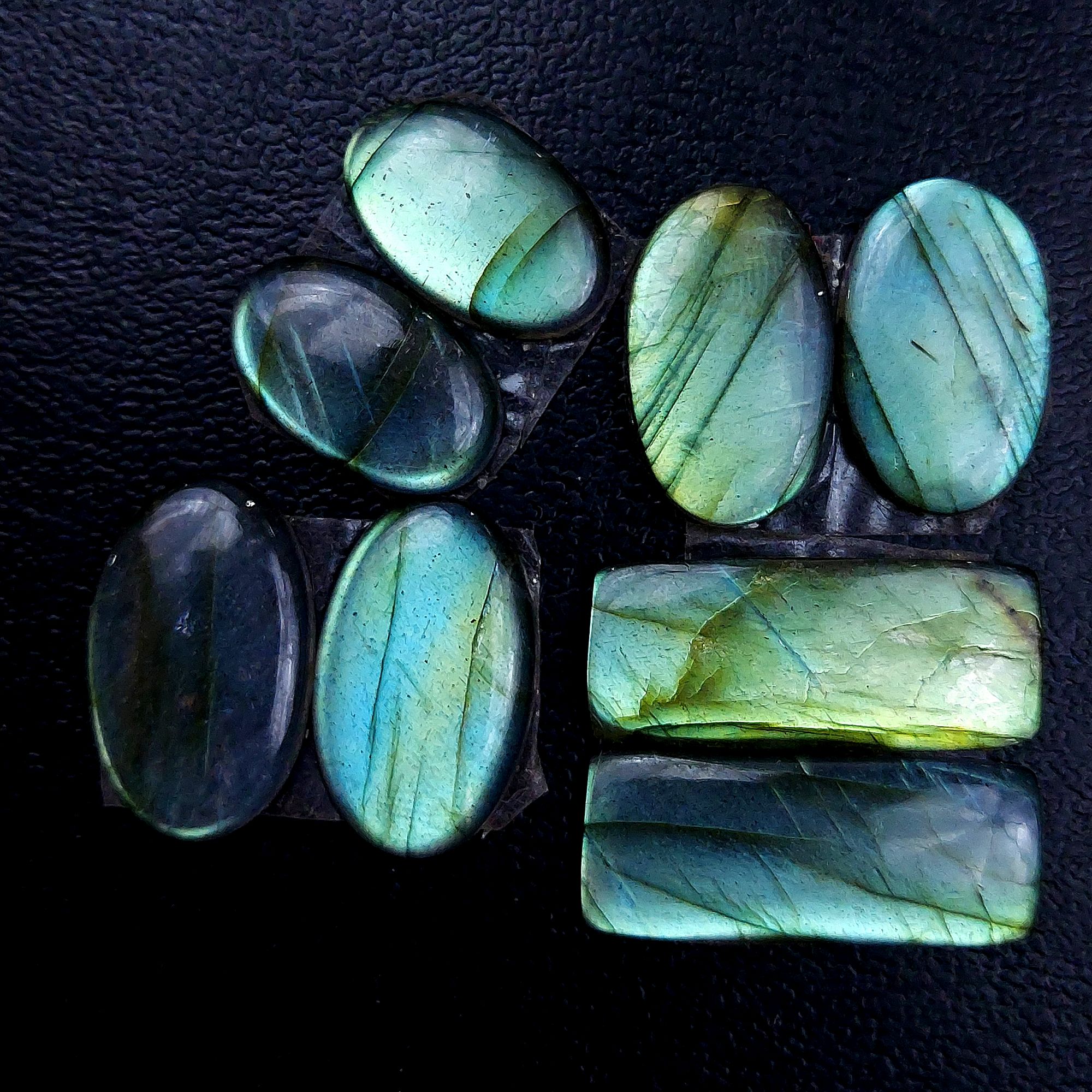 4 Pair 60 Cts Labradorite pairs Labradorite Cabochon Loose Gemstone Labradorite pair for Earring For Woman Earrings Mix Shapes Dangle Drop Earrings 26x11 17x10mm R-13152