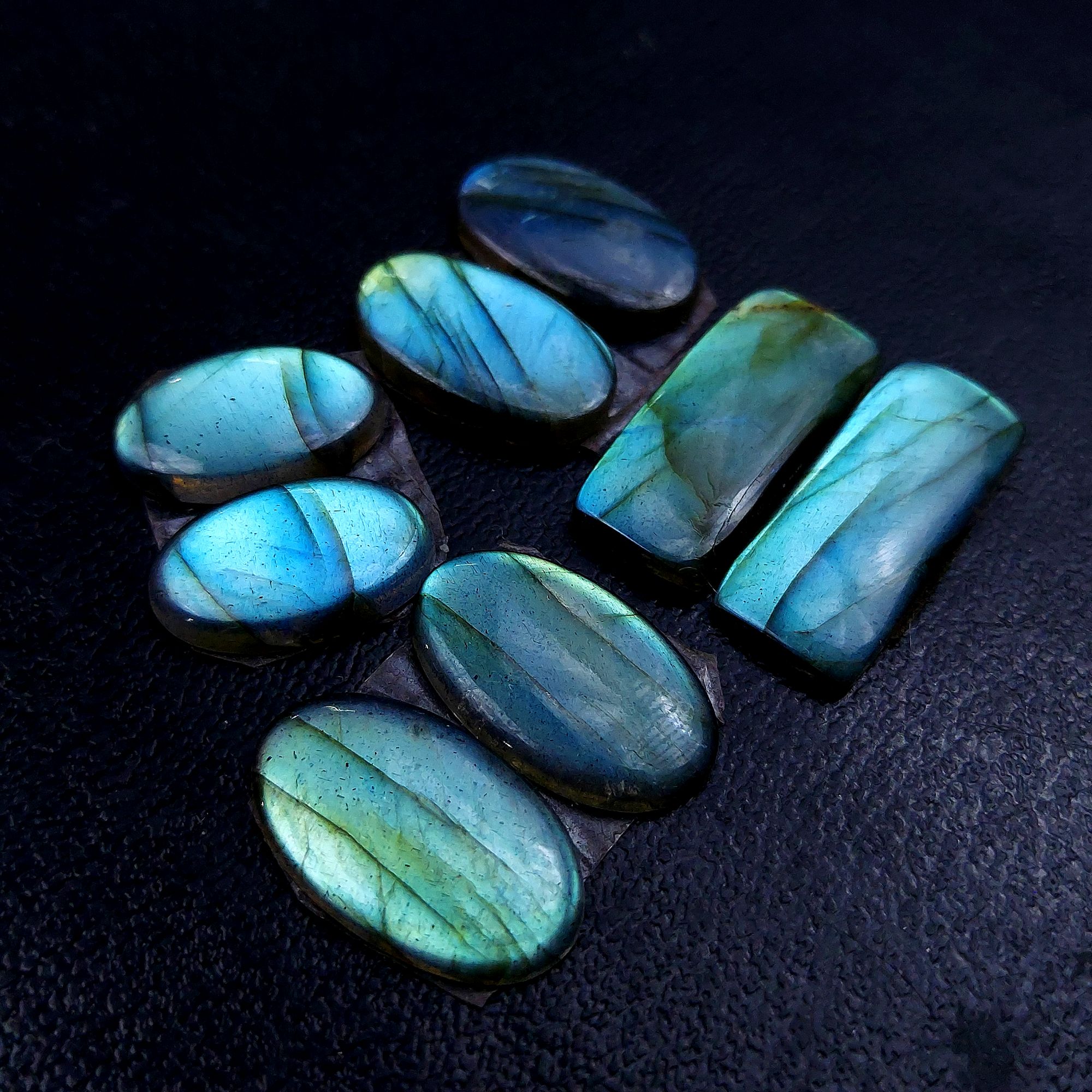 4 Pair 60 Cts Labradorite pairs Labradorite Cabochon Loose Gemstone Labradorite pair for Earring For Woman Earrings Mix Shapes Dangle Drop Earrings 26x11 17x10mm R-13152