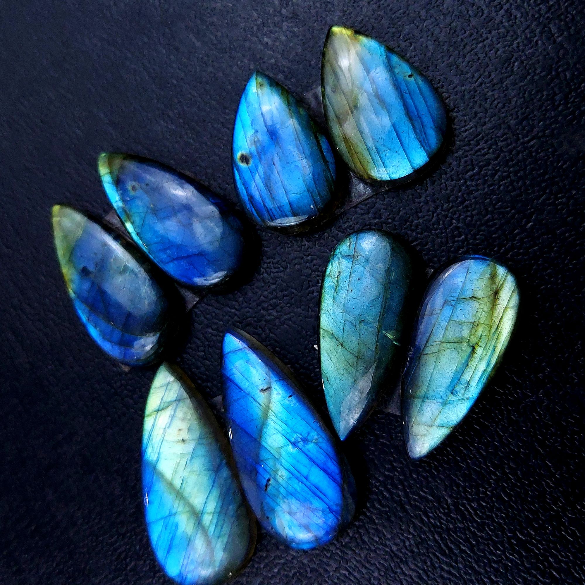 4 Pair 108 Cts Labradorite pairs Labradorite Cabochon Loose Gemstone Labradorite pair for Earring For Woman Earrings Mix Shapes Dangle Drop Earrings 28x13 21x13mm R-13155