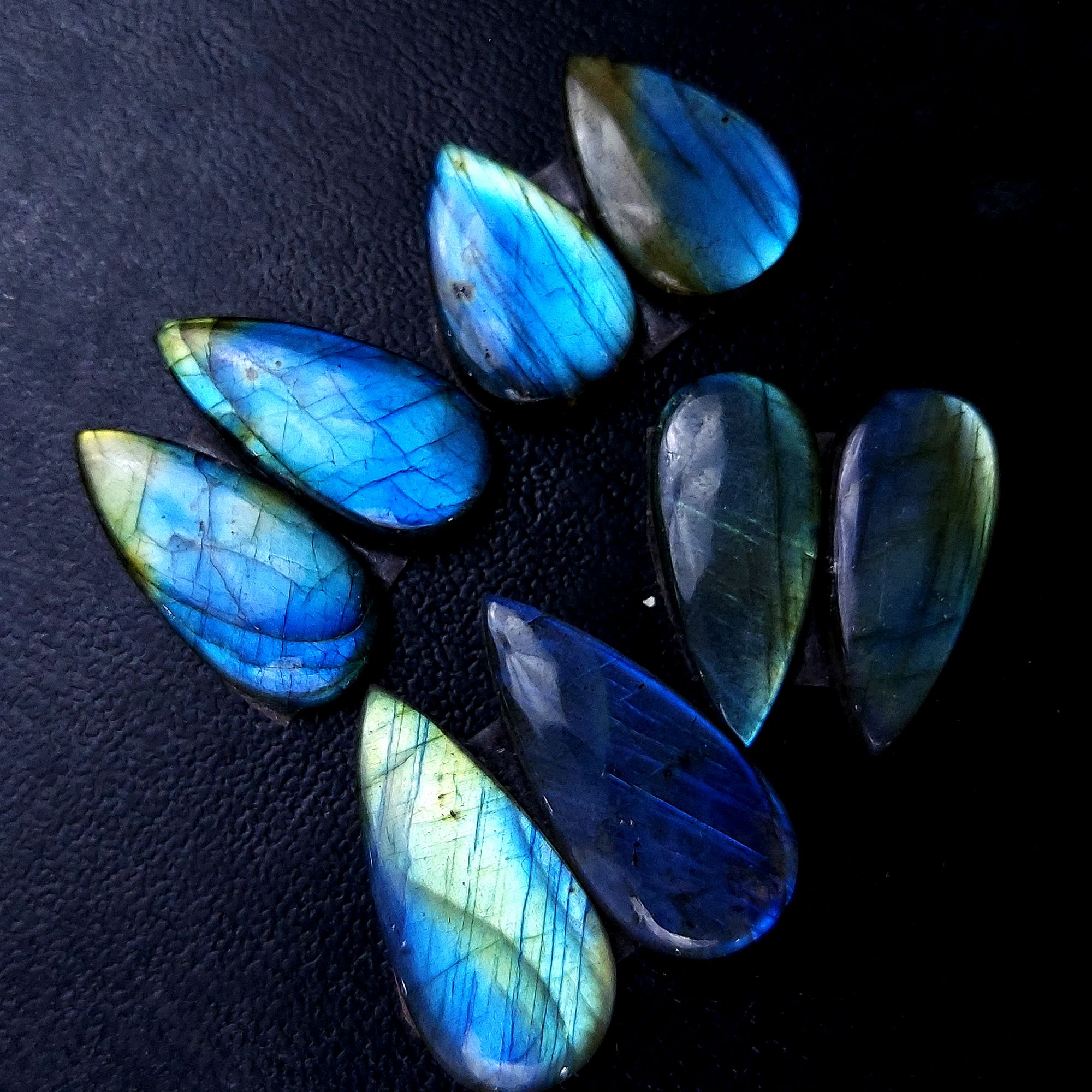 4 Pair 108 Cts Labradorite pairs Labradorite Cabochon Loose Gemstone Labradorite pair for Earring For Woman Earrings Mix Shapes Dangle Drop Earrings 28x13 21x13mm R-13155