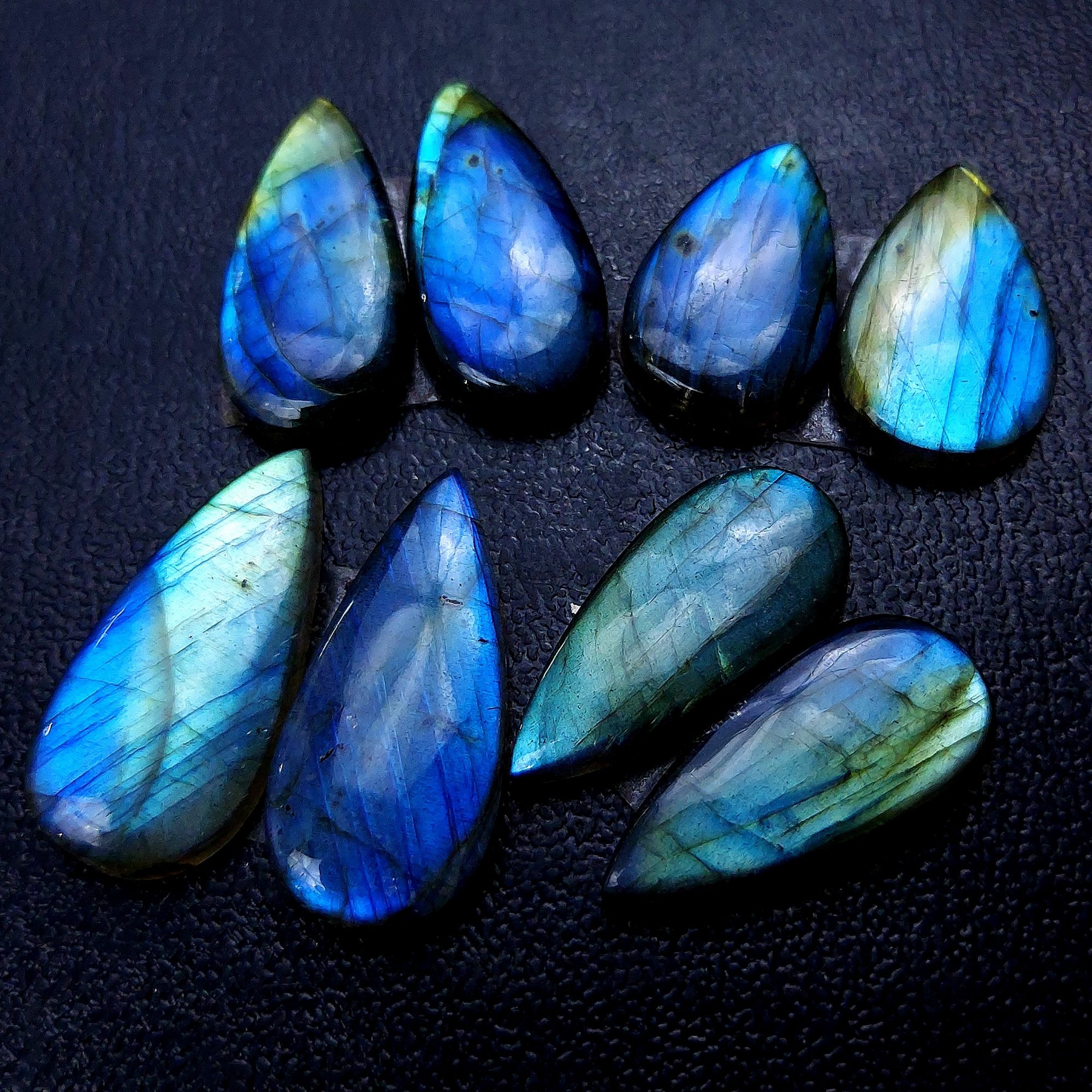 4 Pair 108 Cts Labradorite pairs Labradorite Cabochon Loose Gemstone Labradorite pair for Earring For Woman Earrings Mix Shapes Dangle Drop Earrings 28x13 21x13mm R-13155