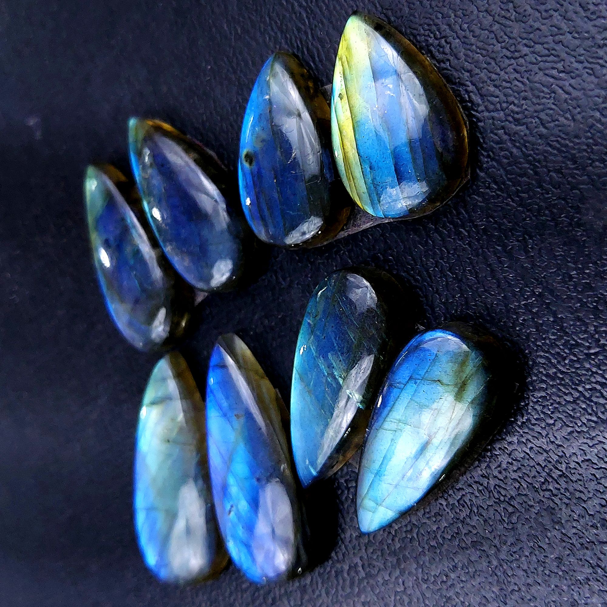 4 Pair 108 Cts Labradorite pairs Labradorite Cabochon Loose Gemstone Labradorite pair for Earring For Woman Earrings Mix Shapes Dangle Drop Earrings 28x13 21x13mm R-13155