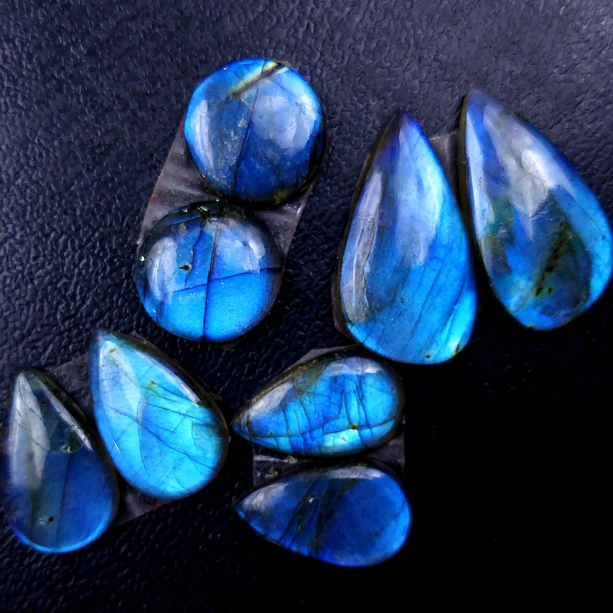 4 Pair 63 Cts Labradorite pairs Labradorite Cabochon Loose Gemstone Labradorite pair for Earring For Woman Earrings Mix Shapes Dangle Drop Earrings 25x13 17x10mm R-13156