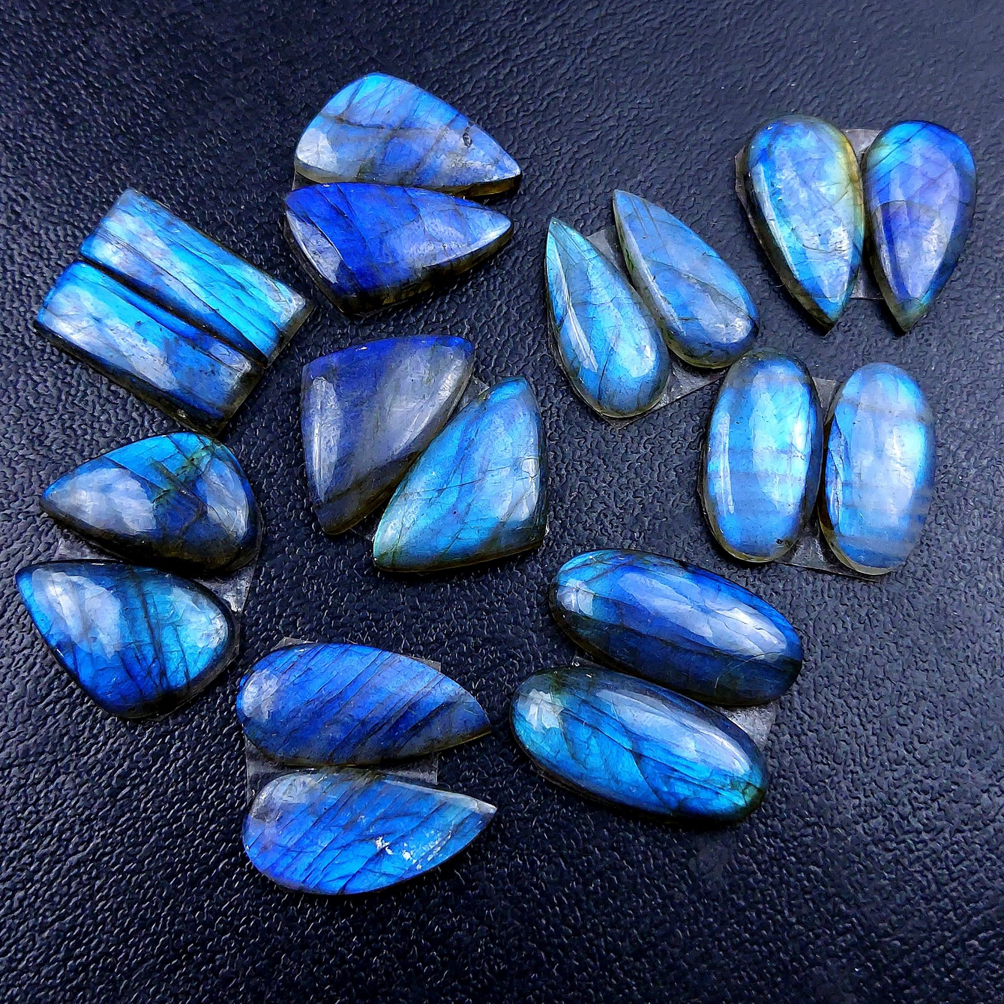 9 Pair 138 Cts Labradorite pairs Labradorite Cabochon Loose Gemstone Labradorite pair for Earring For Woman Earrings Mix Shapes Dangle Drop Earrings 23x11 20x13mm R-13161