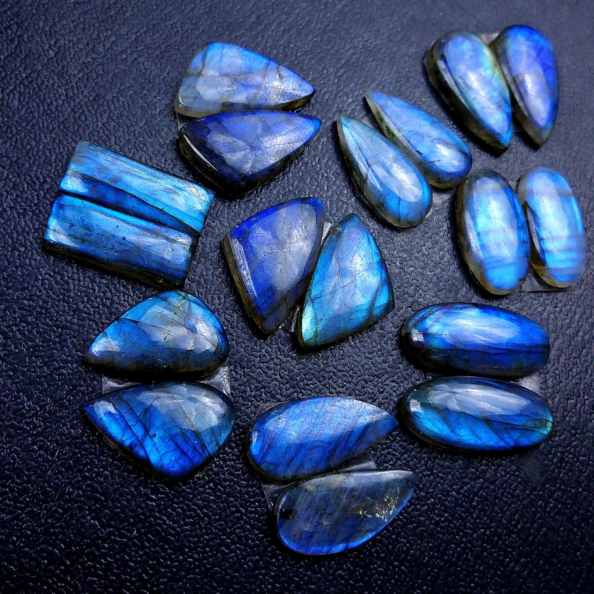 9 Pair 138 Cts Labradorite pairs Labradorite Cabochon Loose Gemstone Labradorite pair for Earring For Woman Earrings Mix Shapes Dangle Drop Earrings 23x11 20x13mm R-13161