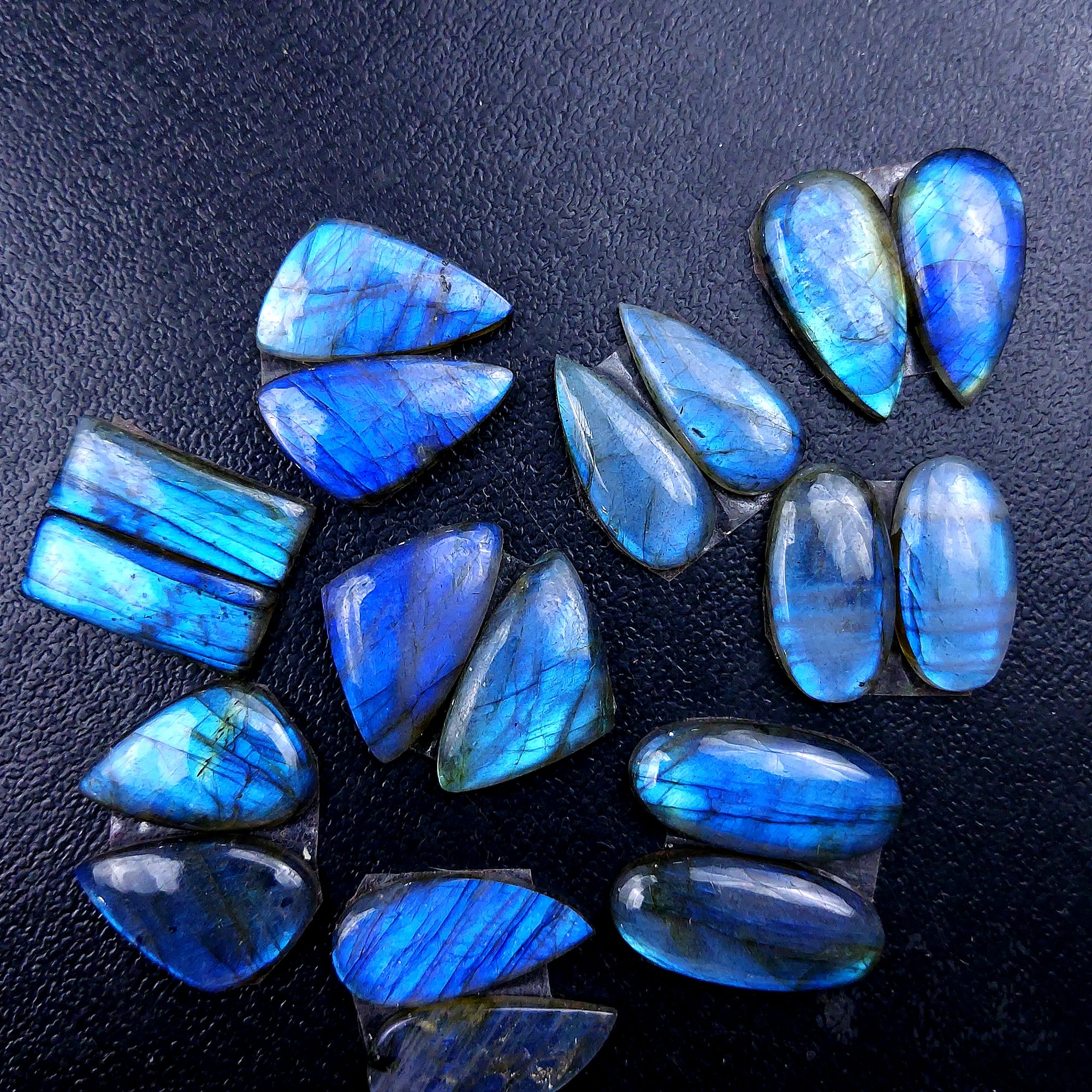9 Pair 138 Cts Labradorite pairs Labradorite Cabochon Loose Gemstone Labradorite pair for Earring For Woman Earrings Mix Shapes Dangle Drop Earrings 23x11 20x13mm R-13161