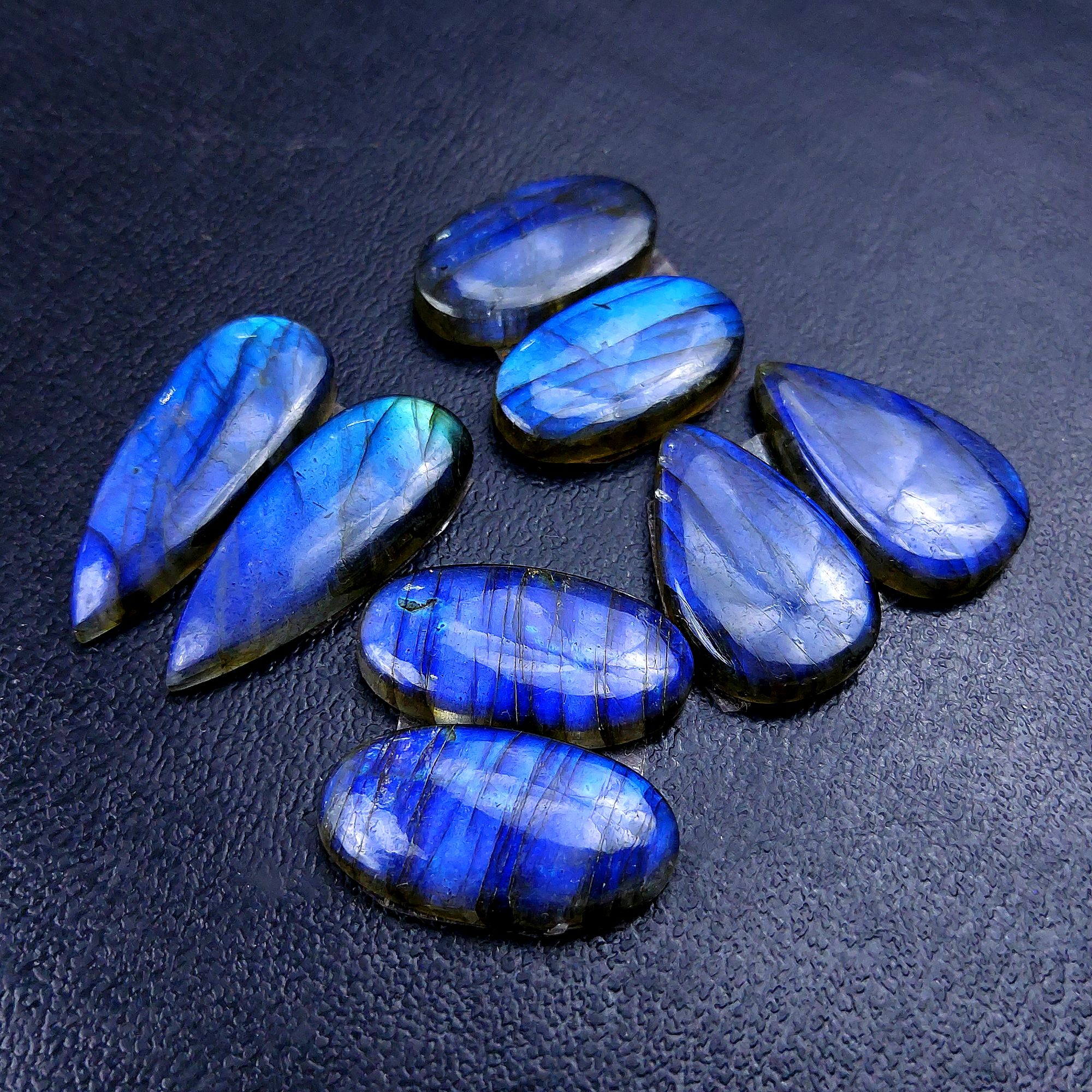 4 Pair 106 Cts Labradorite pairs Labradorite Cabochon Loose Gemstone Labradorite pair for Earring For Woman Earrings Mix Shapes Dangle Drop Earrings 31x12 23x13mm R-13162