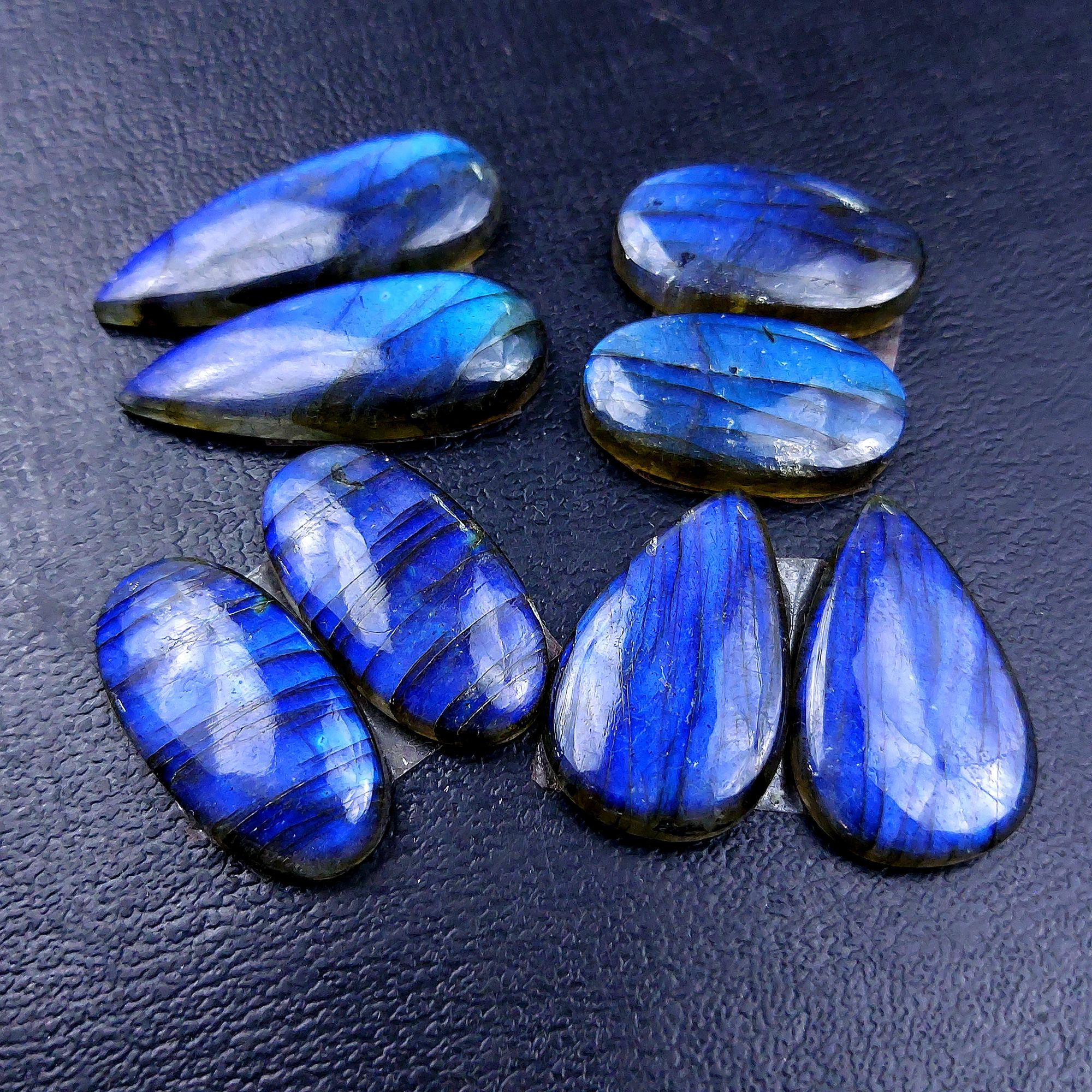4 Pair 106 Cts Labradorite pairs Labradorite Cabochon Loose Gemstone Labradorite pair for Earring For Woman Earrings Mix Shapes Dangle Drop Earrings 31x12 23x13mm R-13162