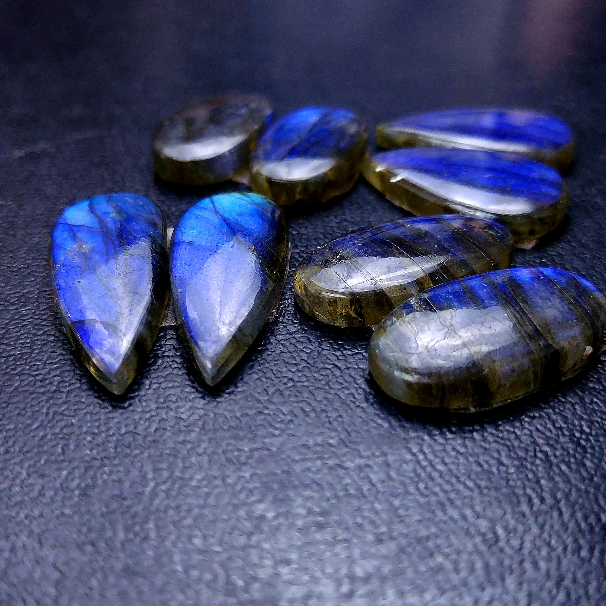 4 Pair 106 Cts Labradorite pairs Labradorite Cabochon Loose Gemstone Labradorite pair for Earring For Woman Earrings Mix Shapes Dangle Drop Earrings 31x12 23x13mm R-13162